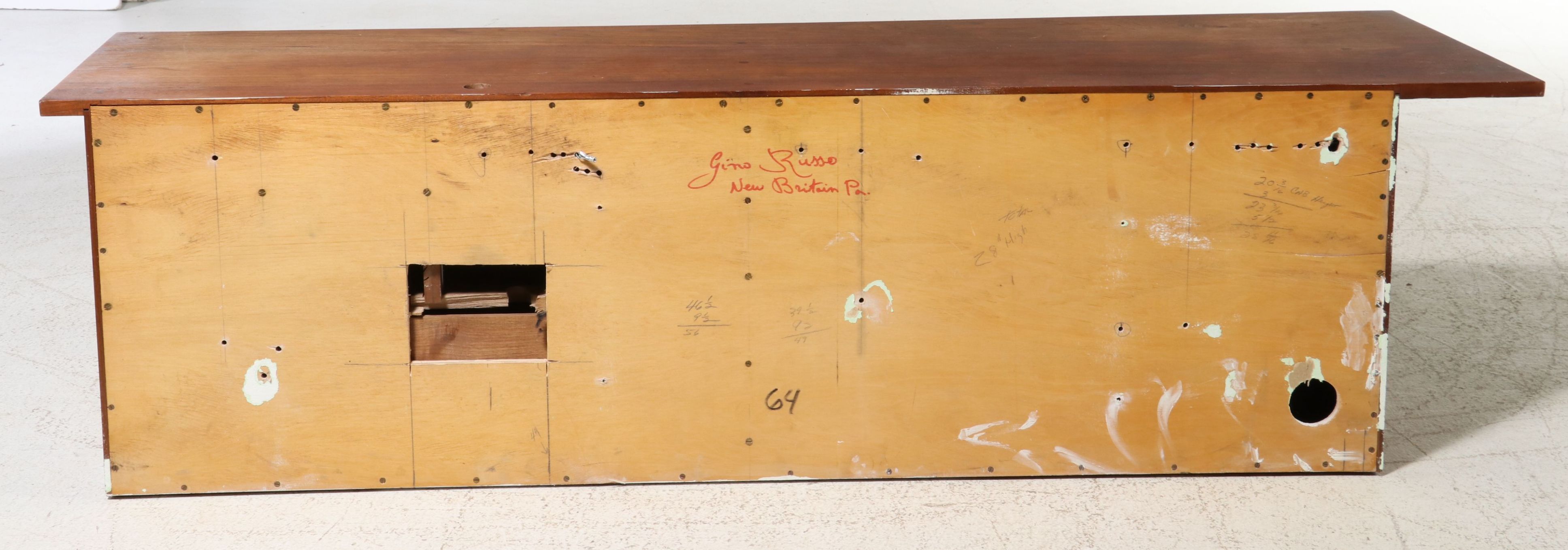 Gino Russo Handcrafted Mid Century Modern Style Walnut Media Console