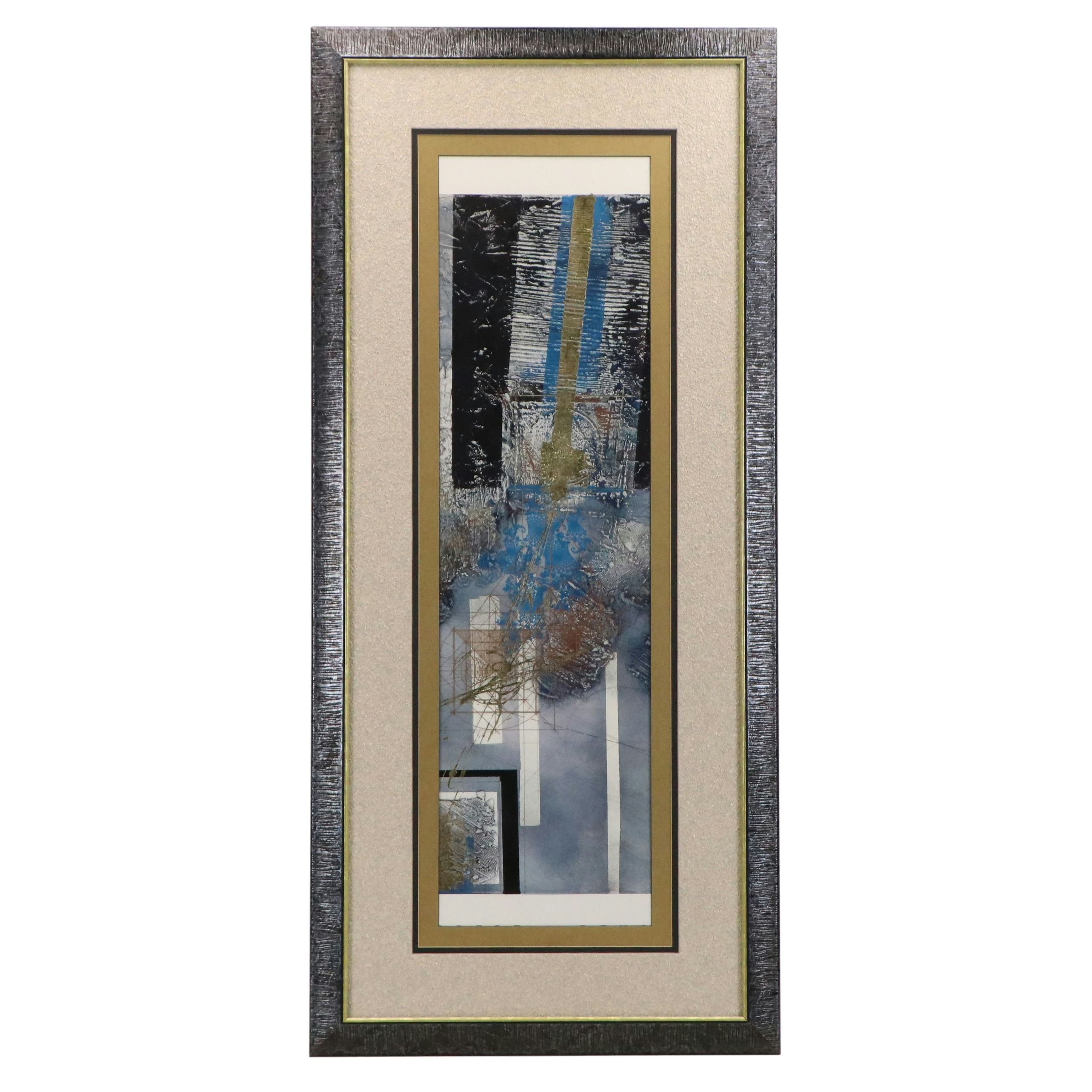Attributed to Robert Alan DeVoe Abstract Mixed Media Painting, Mid-Late 20th C.