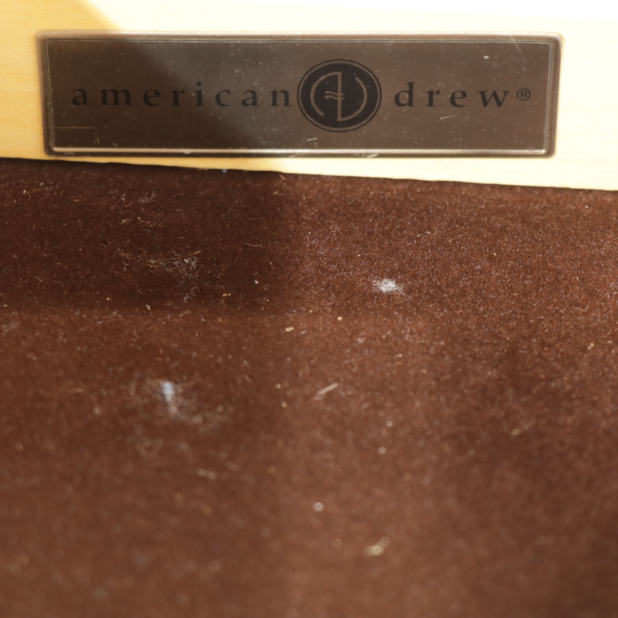 American Drew Empire Style Burl Walnut Veneer Dresser