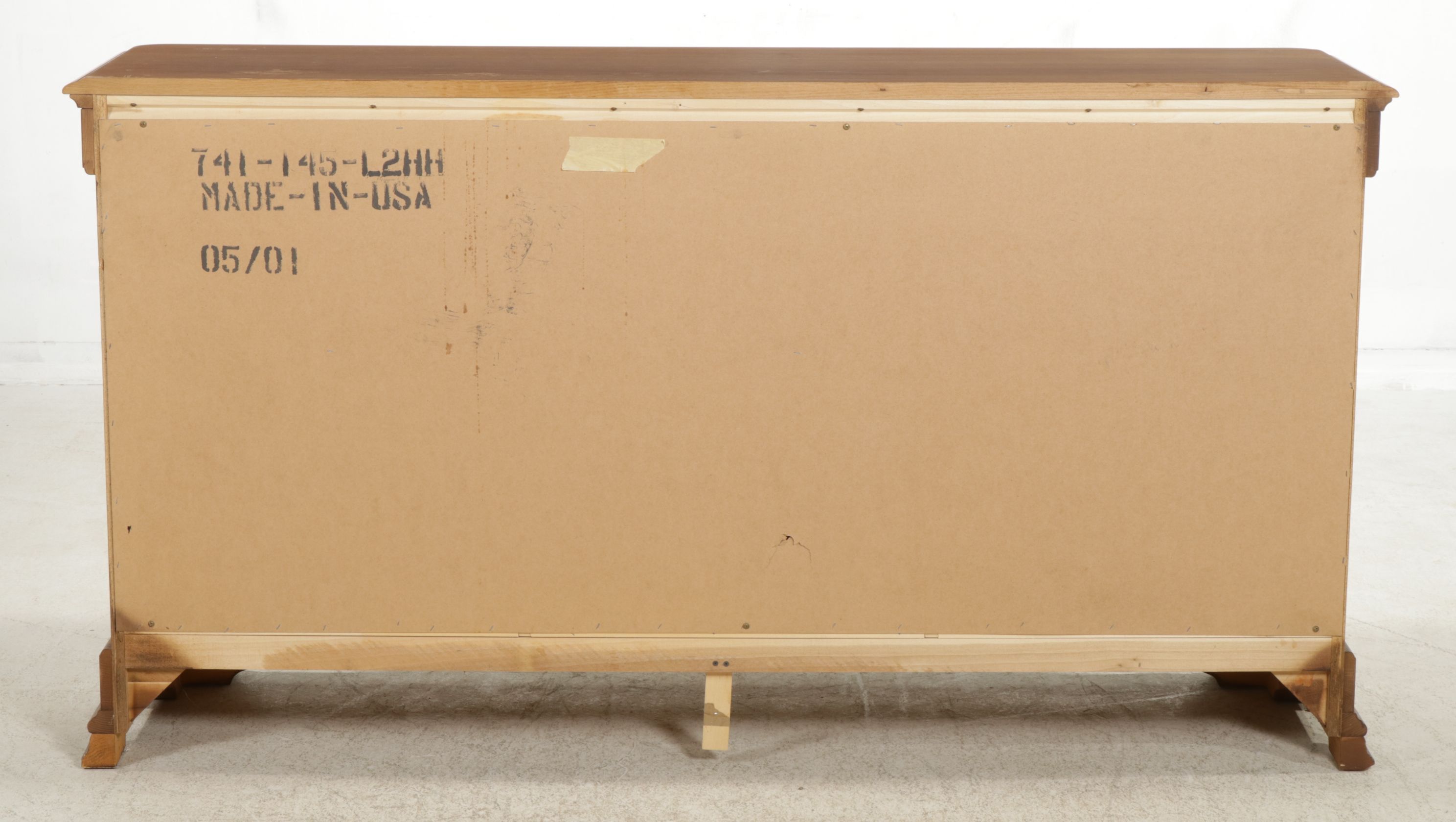 American Drew Empire Style Burl Walnut Veneer Dresser