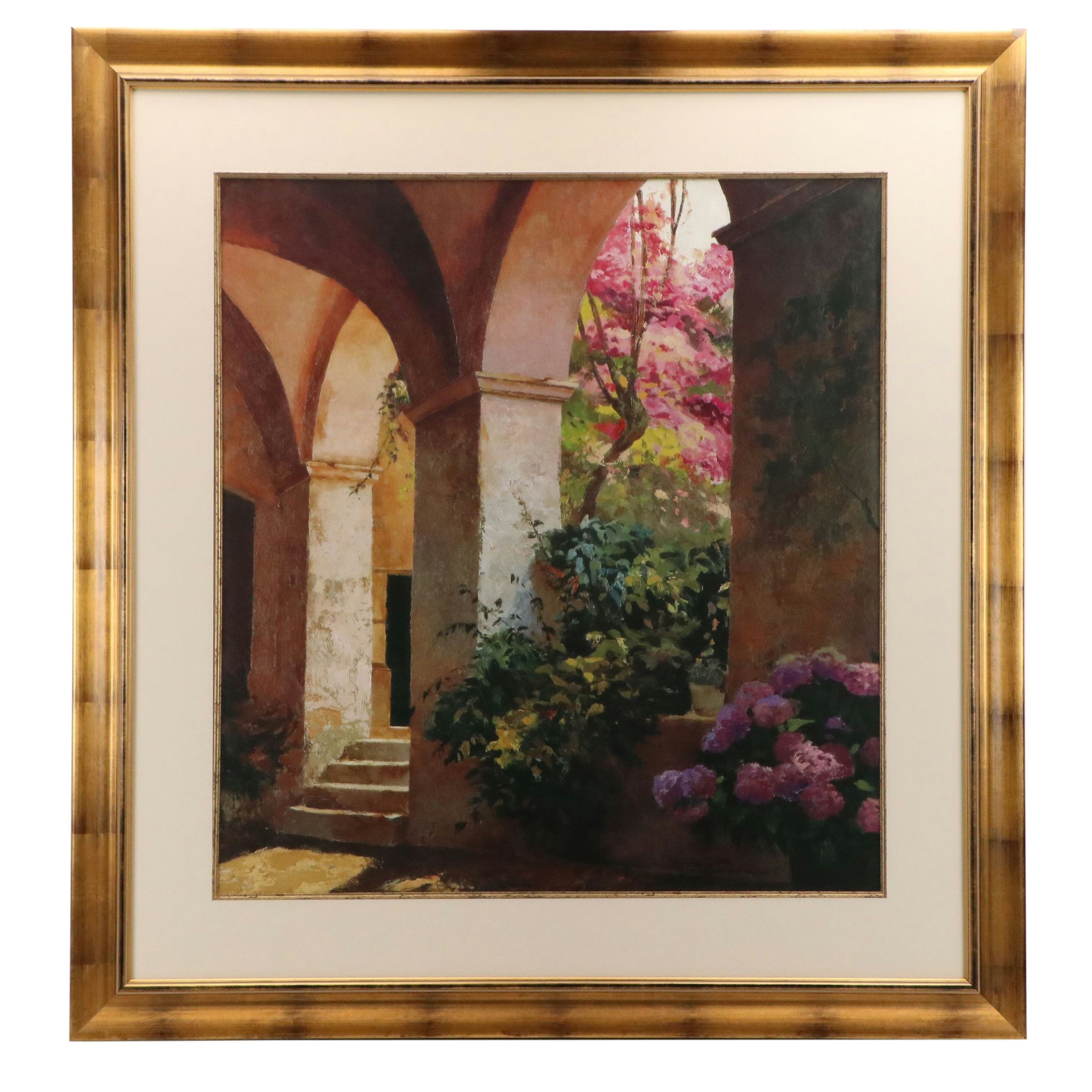 After Poche Romeu Offset Lithograph "Un Claustro," Late 20th to Early 21st C.