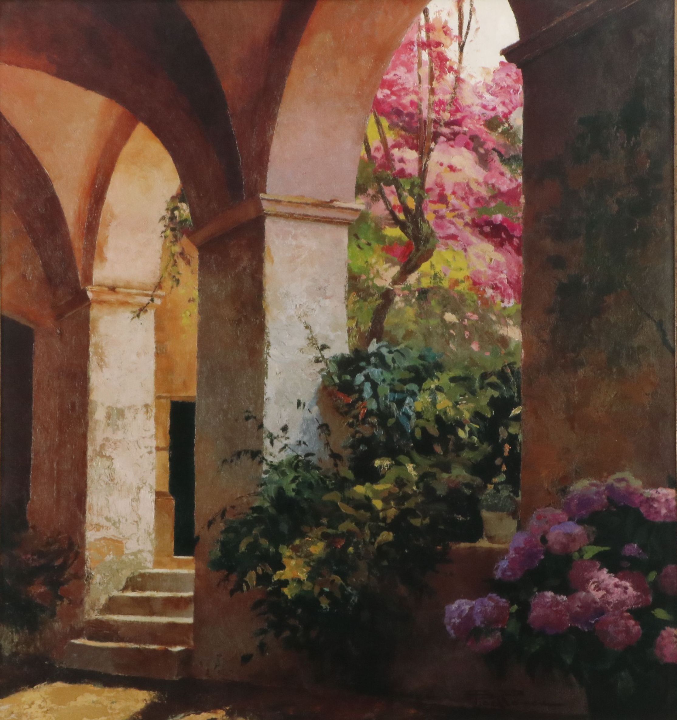 After Poche Romeu Offset Lithograph "Un Claustro," Late 20th to Early 21st C.