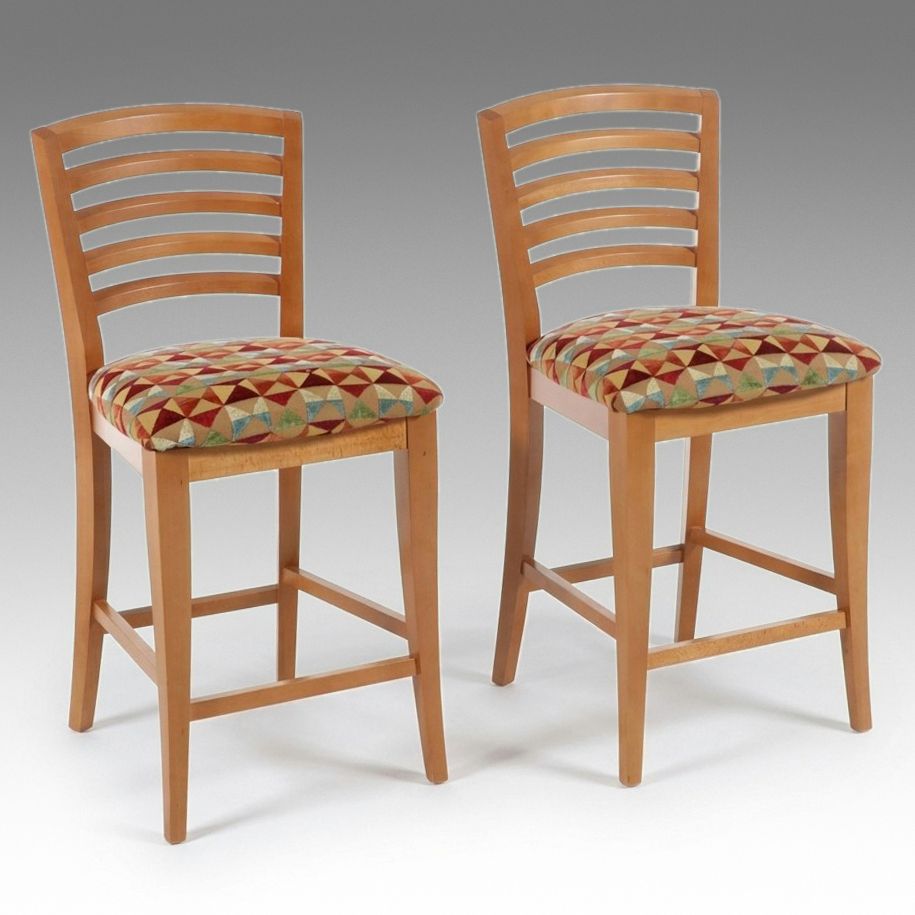 Pair of Modern Ladder-Back Barstools