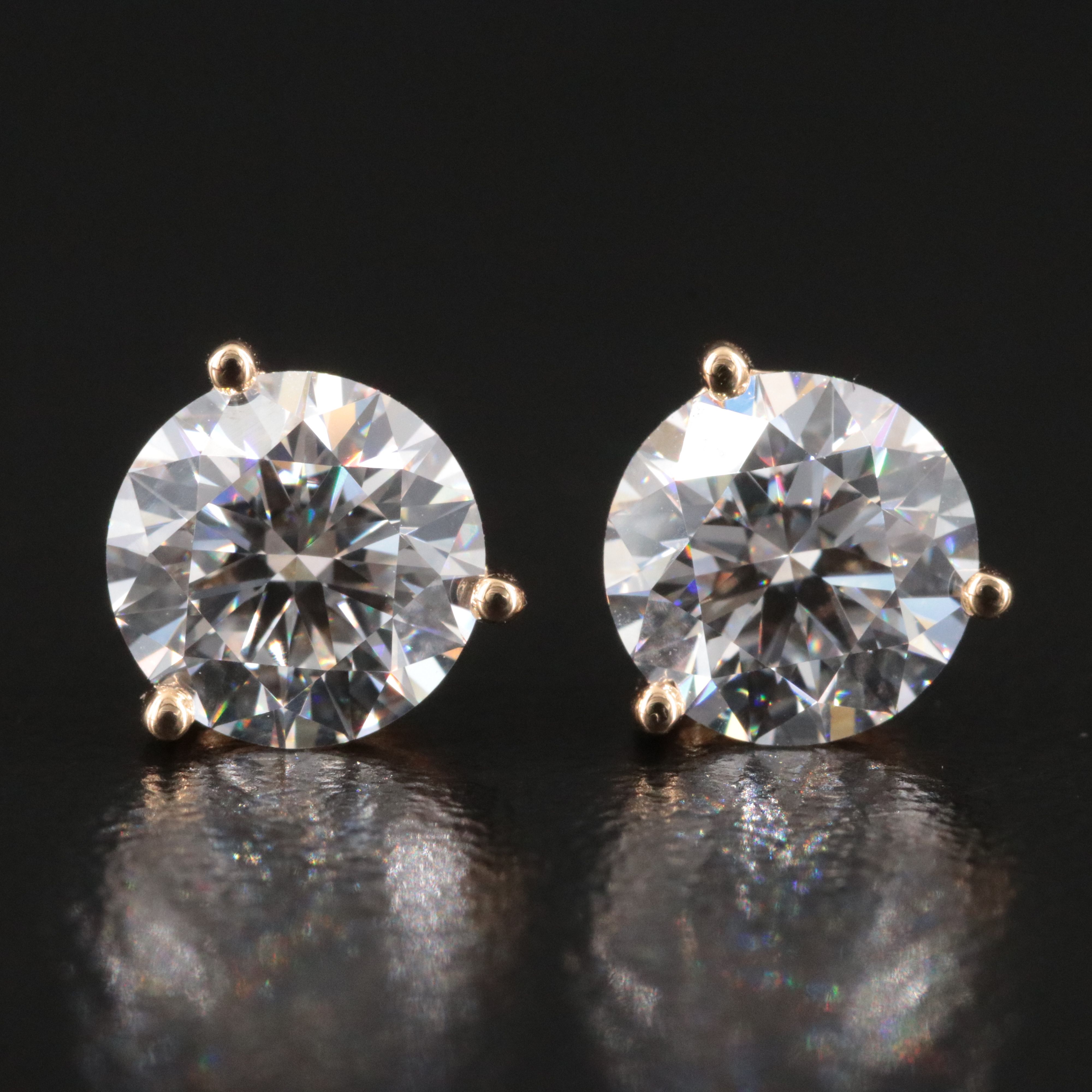 18K 2.38 CTW Lab Grown Diamond Stud Earrings with IGI Reports