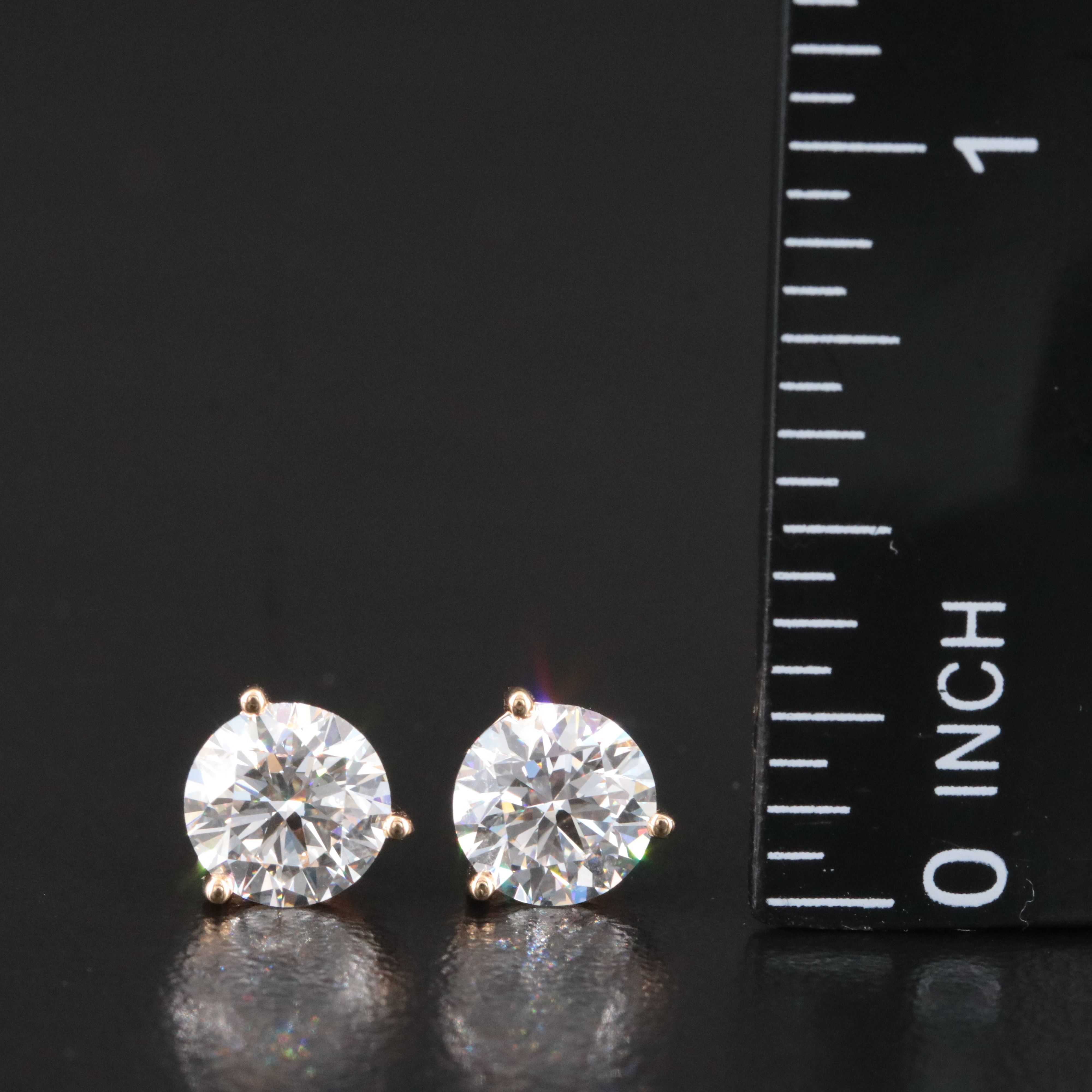 18K 2.38 CTW Lab Grown Diamond Stud Earrings with IGI Reports