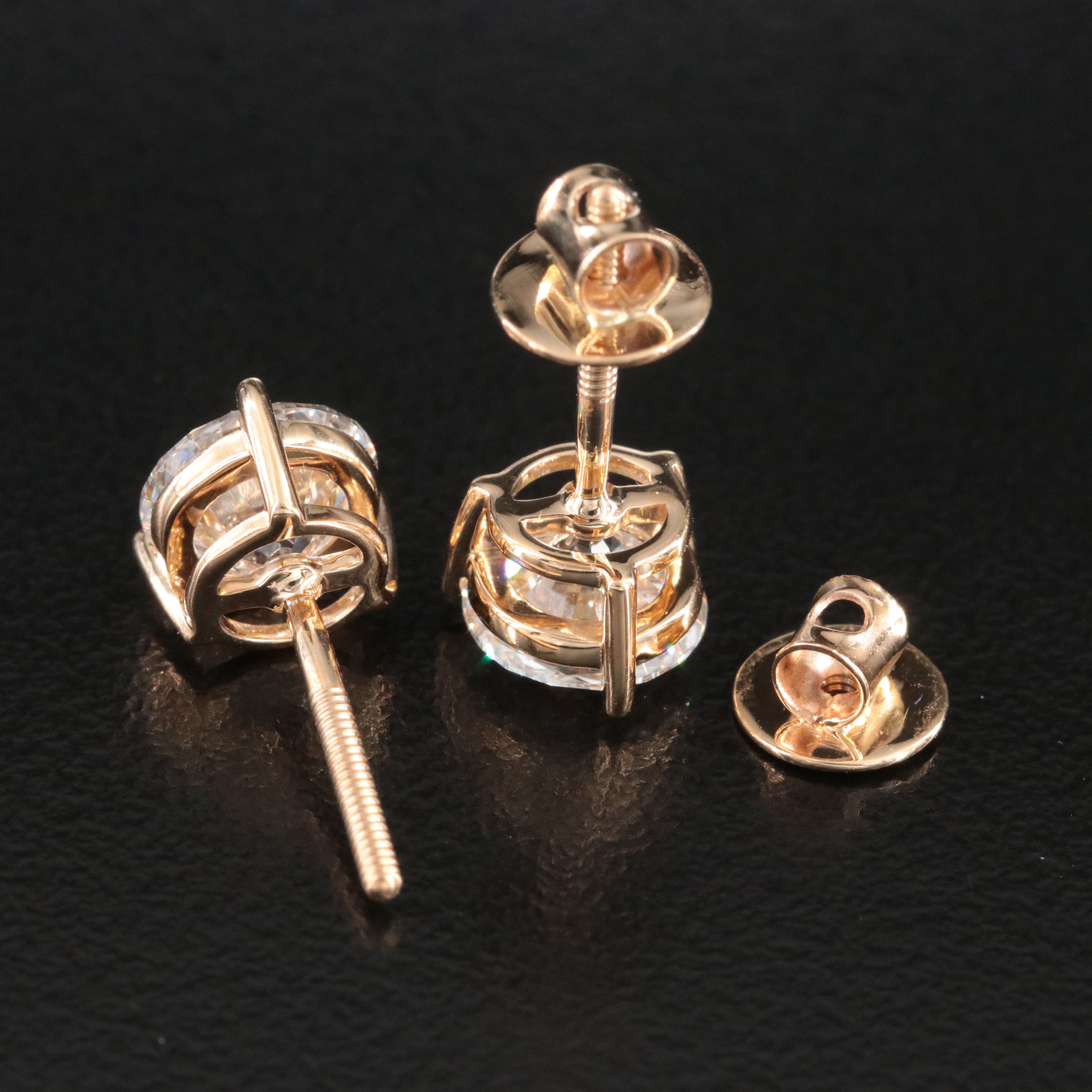 18K 2.38 CTW Lab Grown Diamond Stud Earrings with IGI Reports