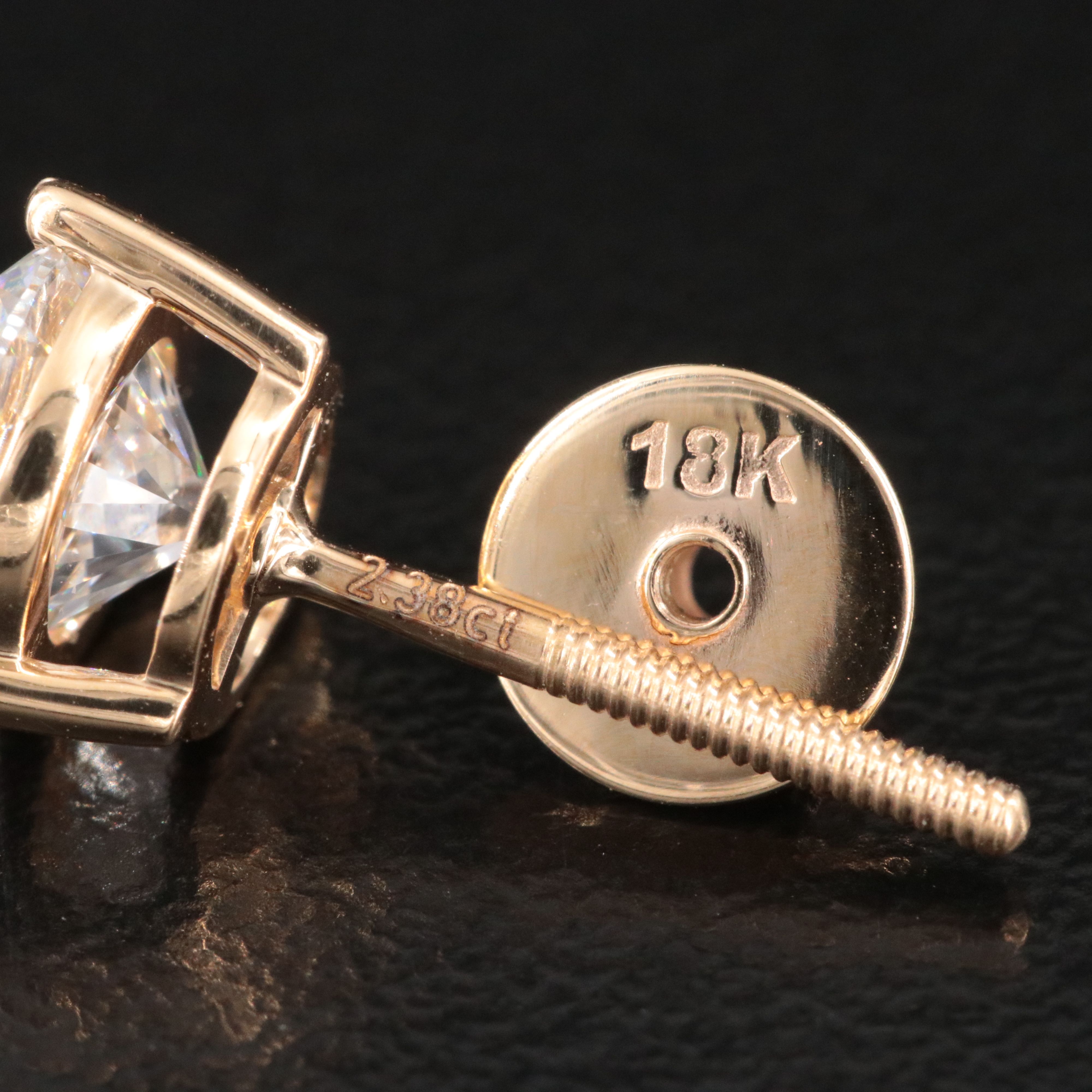 18K 2.38 CTW Lab Grown Diamond Stud Earrings with IGI Reports