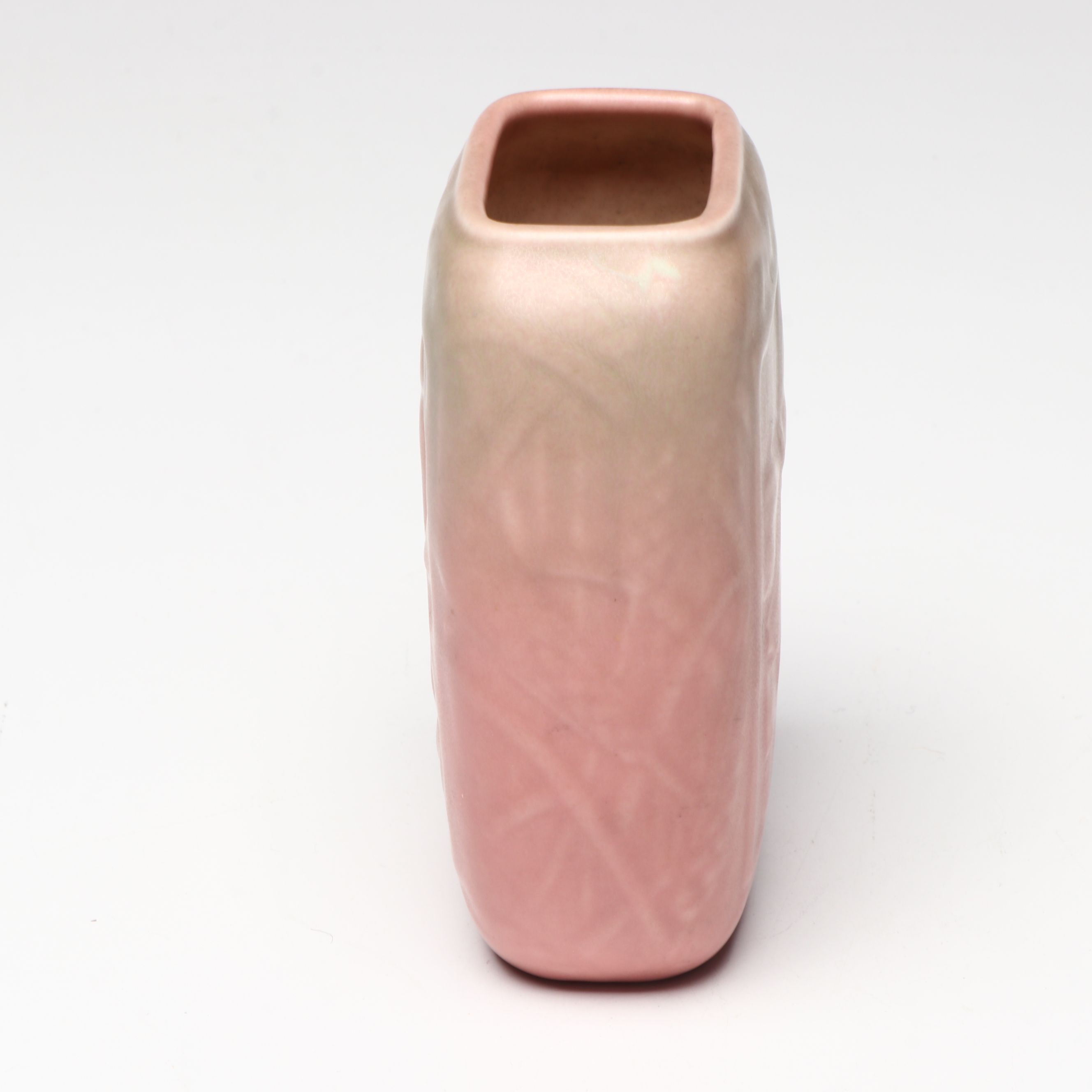 Rookwood Pottery Matte Pink Bird and Butterfly Vase, 1941