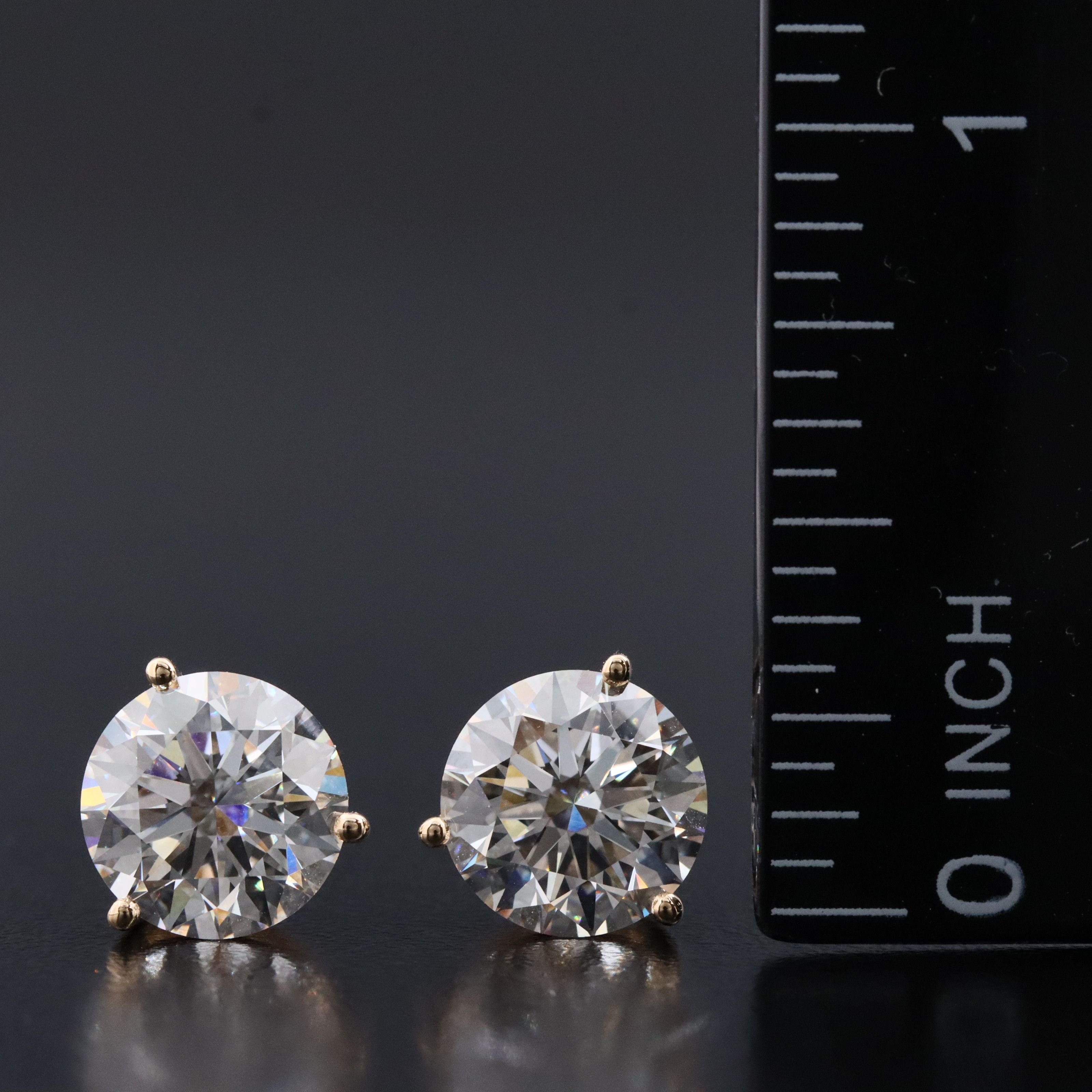 18K 5.10 CTW Lab Grown Diamond Stud Earrings with IGI Reports