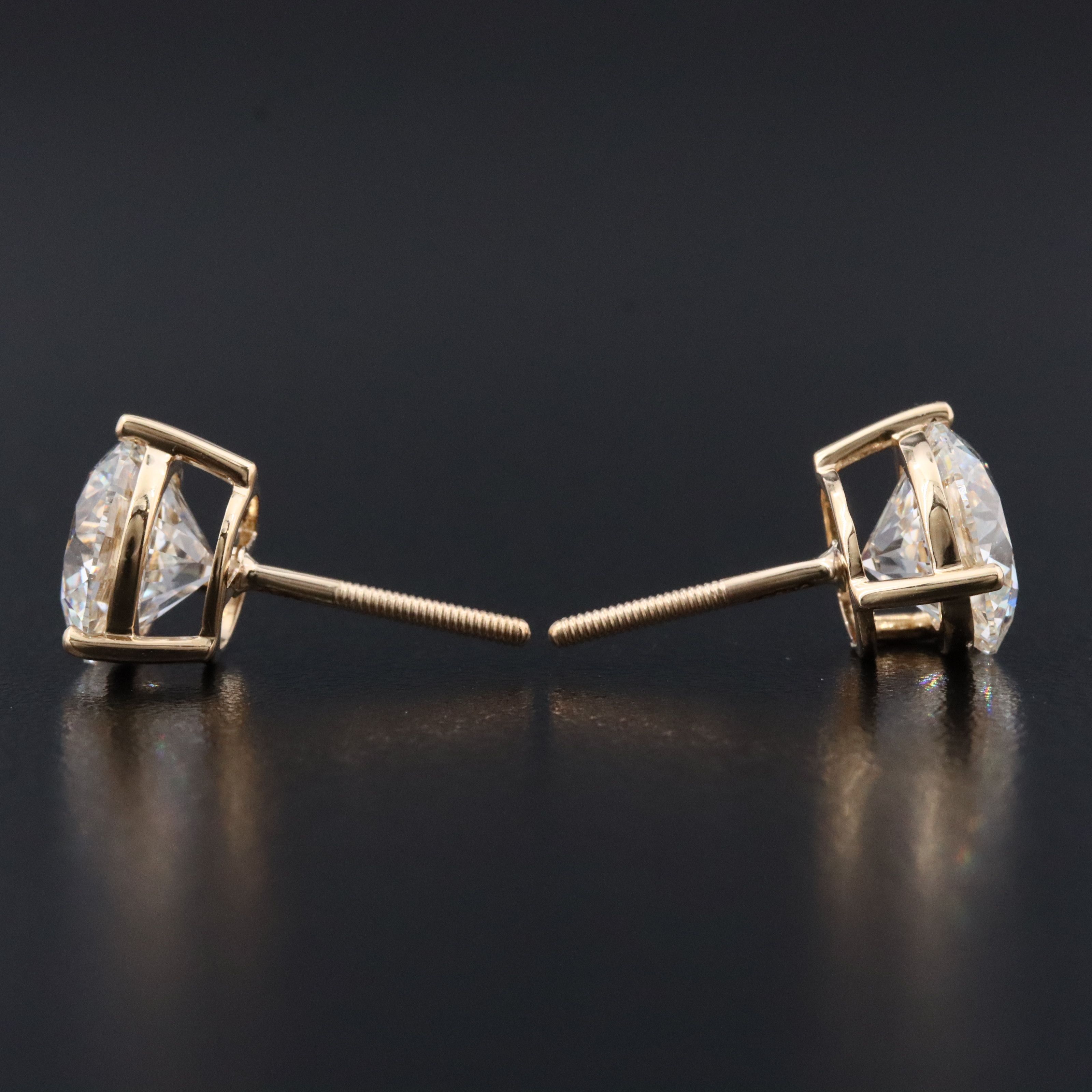 18K 5.10 CTW Lab Grown Diamond Stud Earrings with IGI Reports