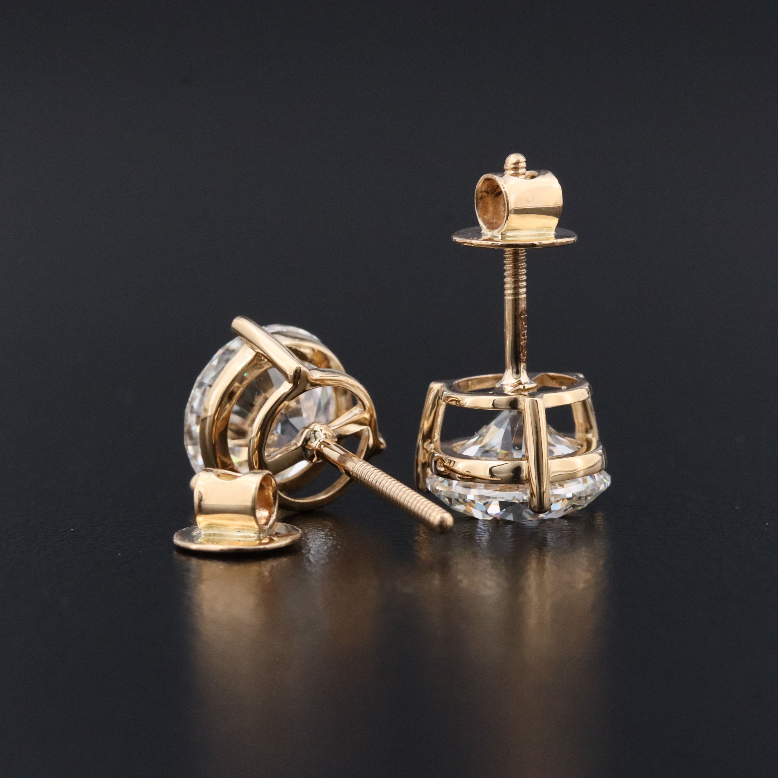 18K 5.10 CTW Lab Grown Diamond Stud Earrings with IGI Reports