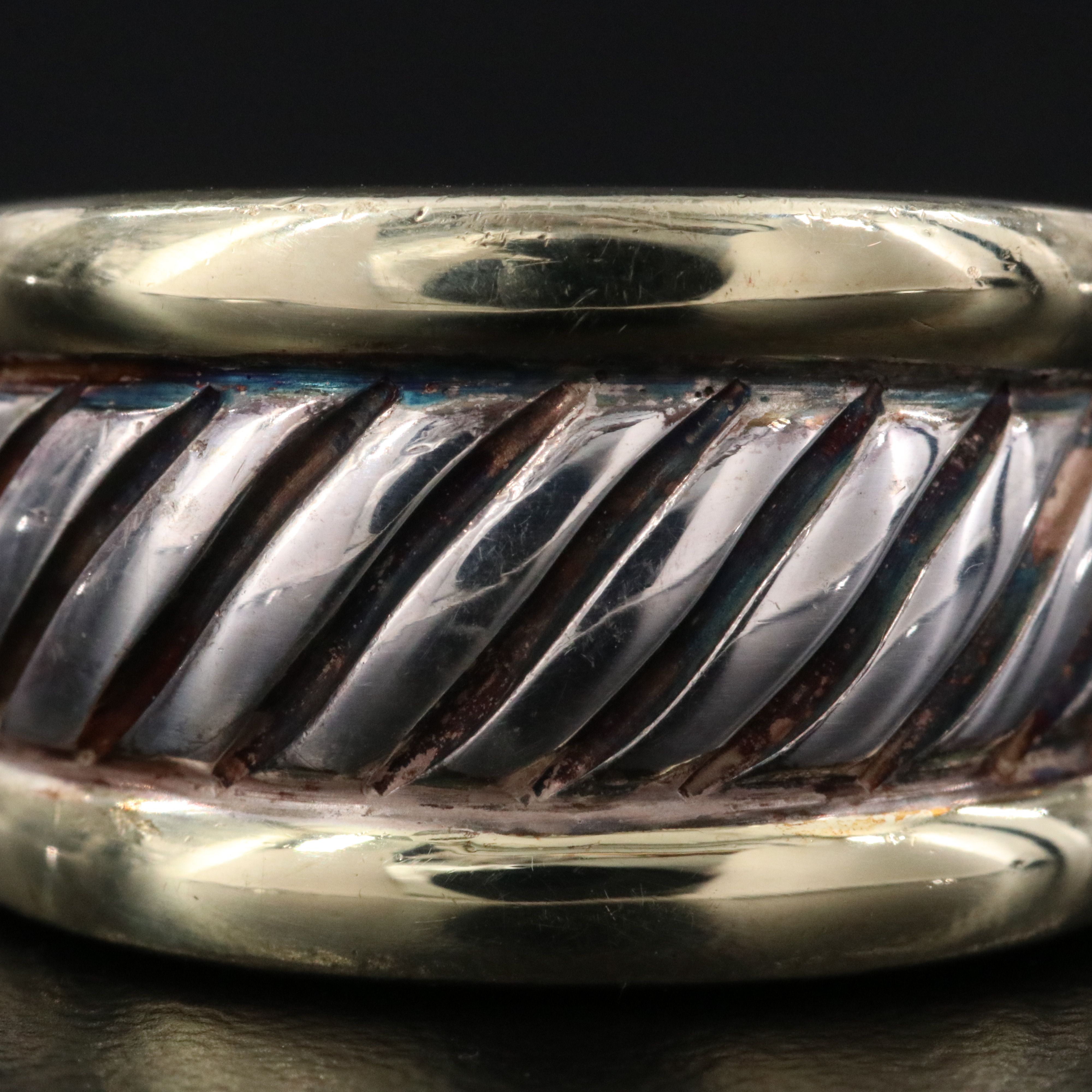 David Yurman Sterling and 14K Classic Cable Cigar Band Ring