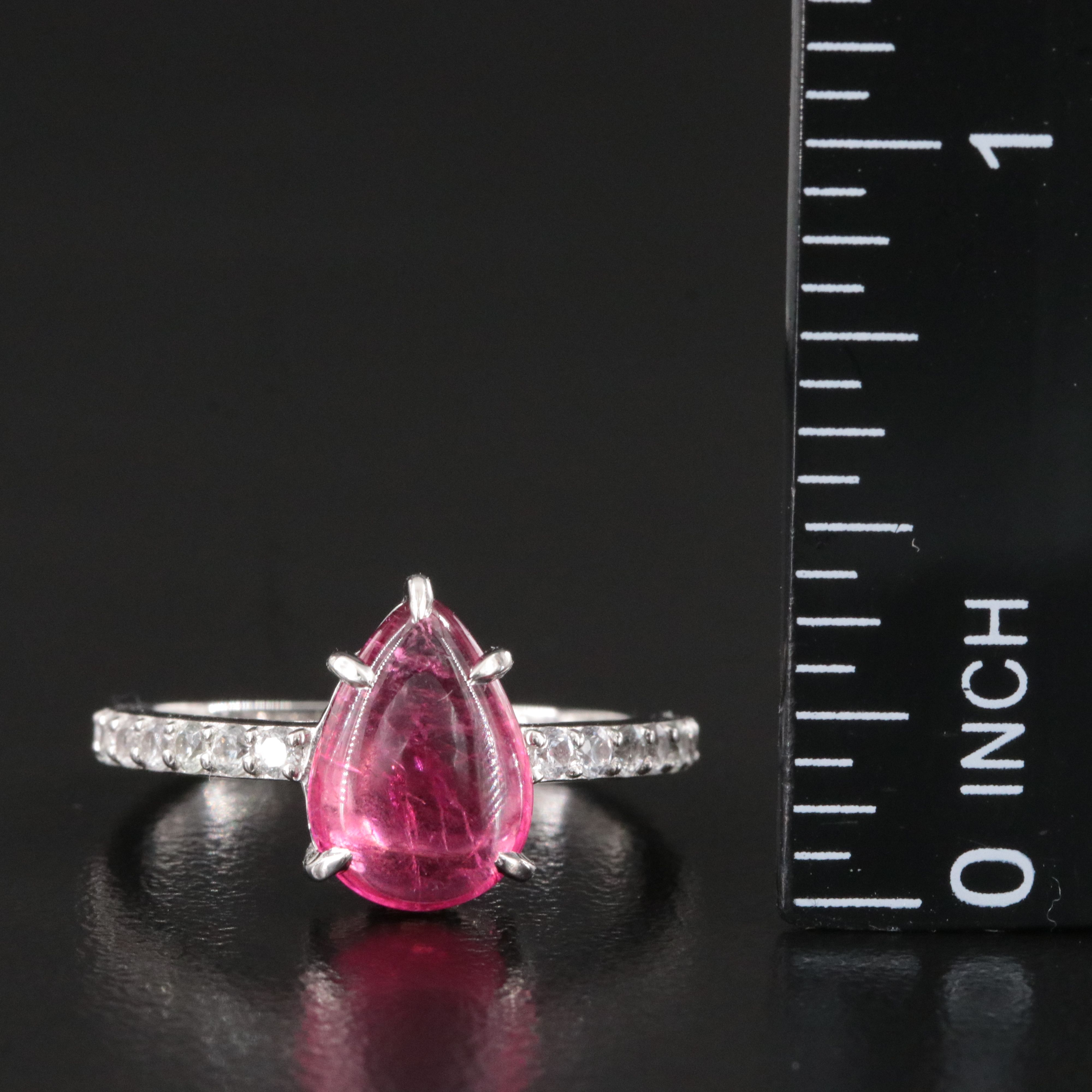 Platinum Tourmaline and White Sapphire Ring