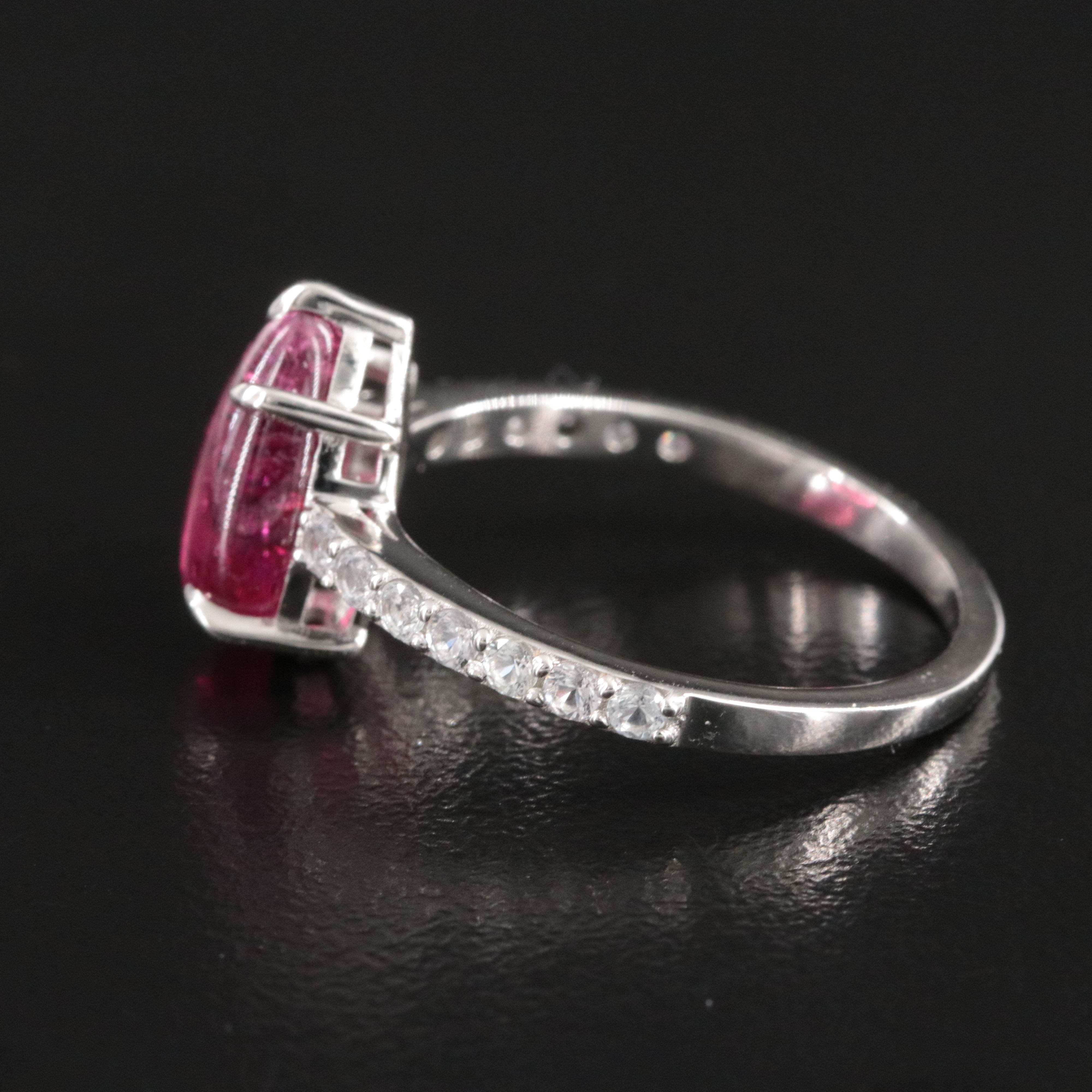 Platinum Tourmaline and White Sapphire Ring