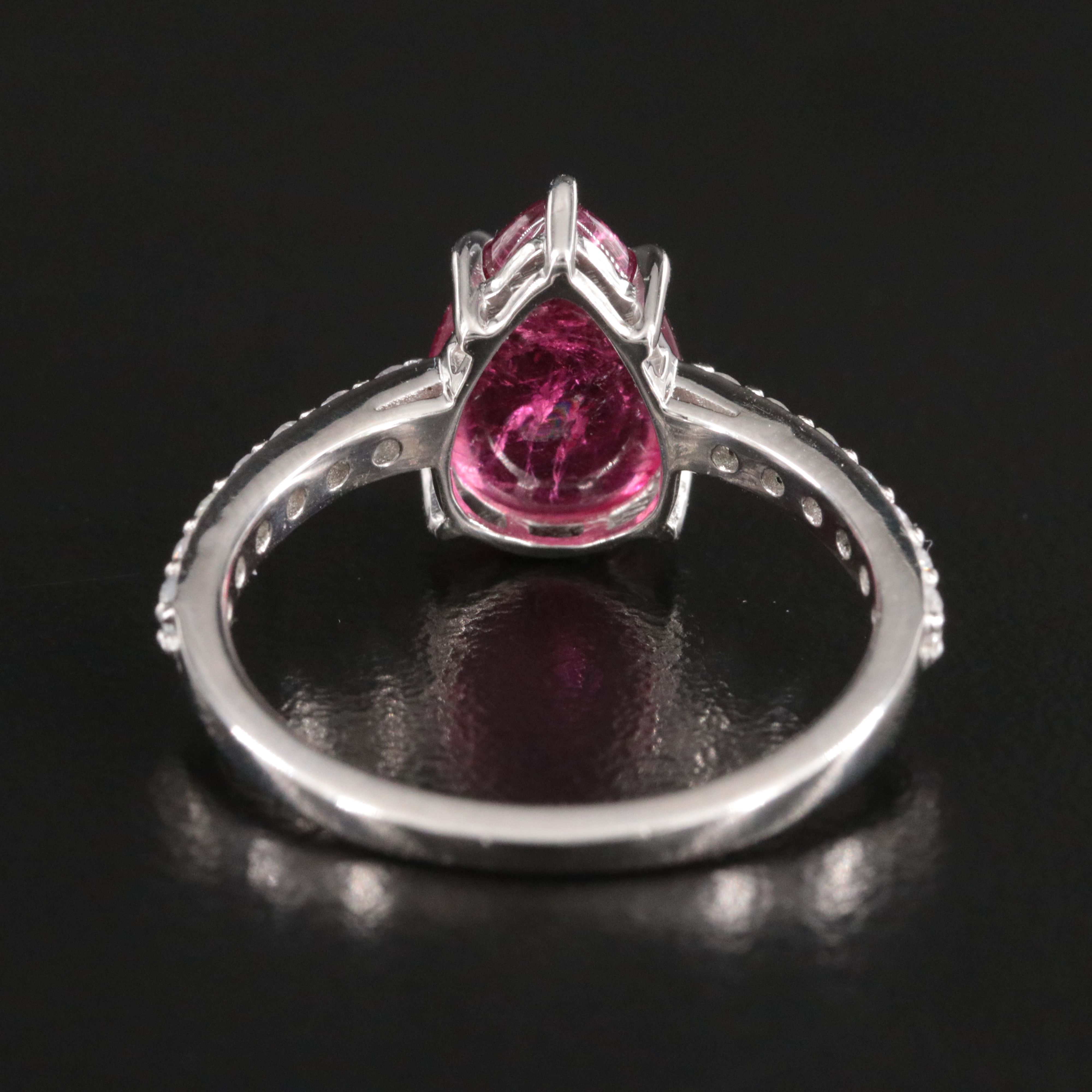 Platinum Tourmaline and White Sapphire Ring