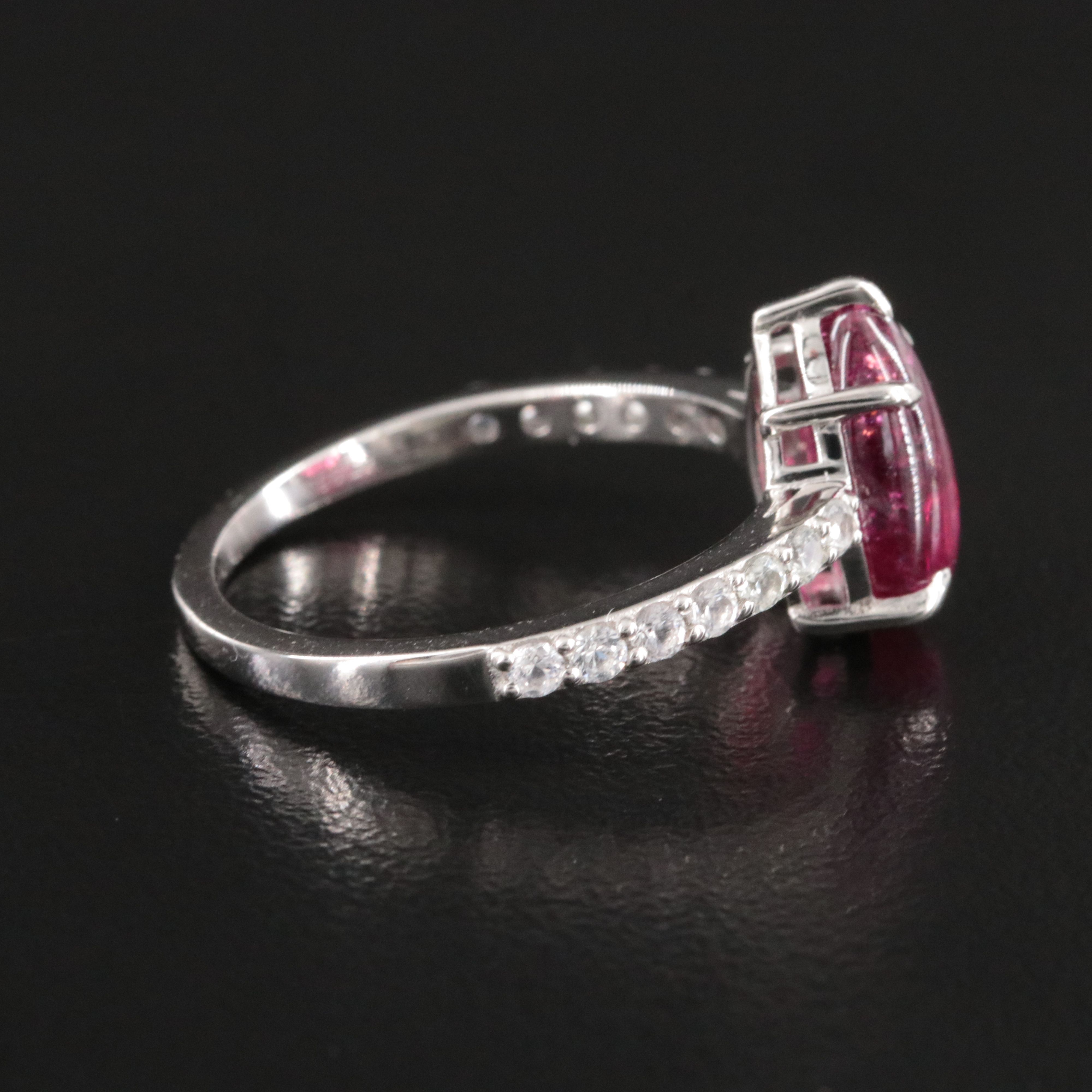 Platinum Tourmaline and White Sapphire Ring