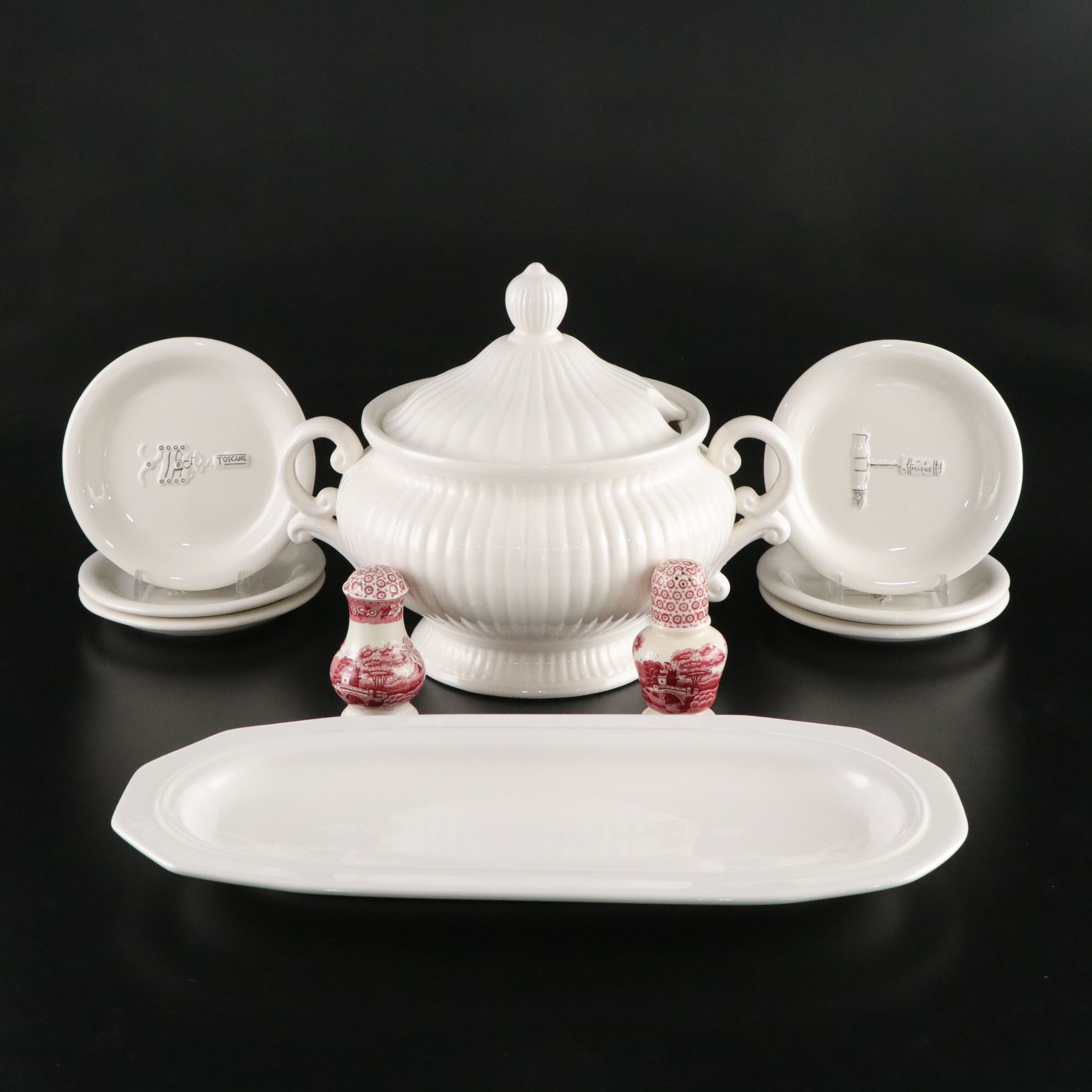 Williams-Sonoma Toscane Appetizer Plates with Pfaltzgraff Platter and More