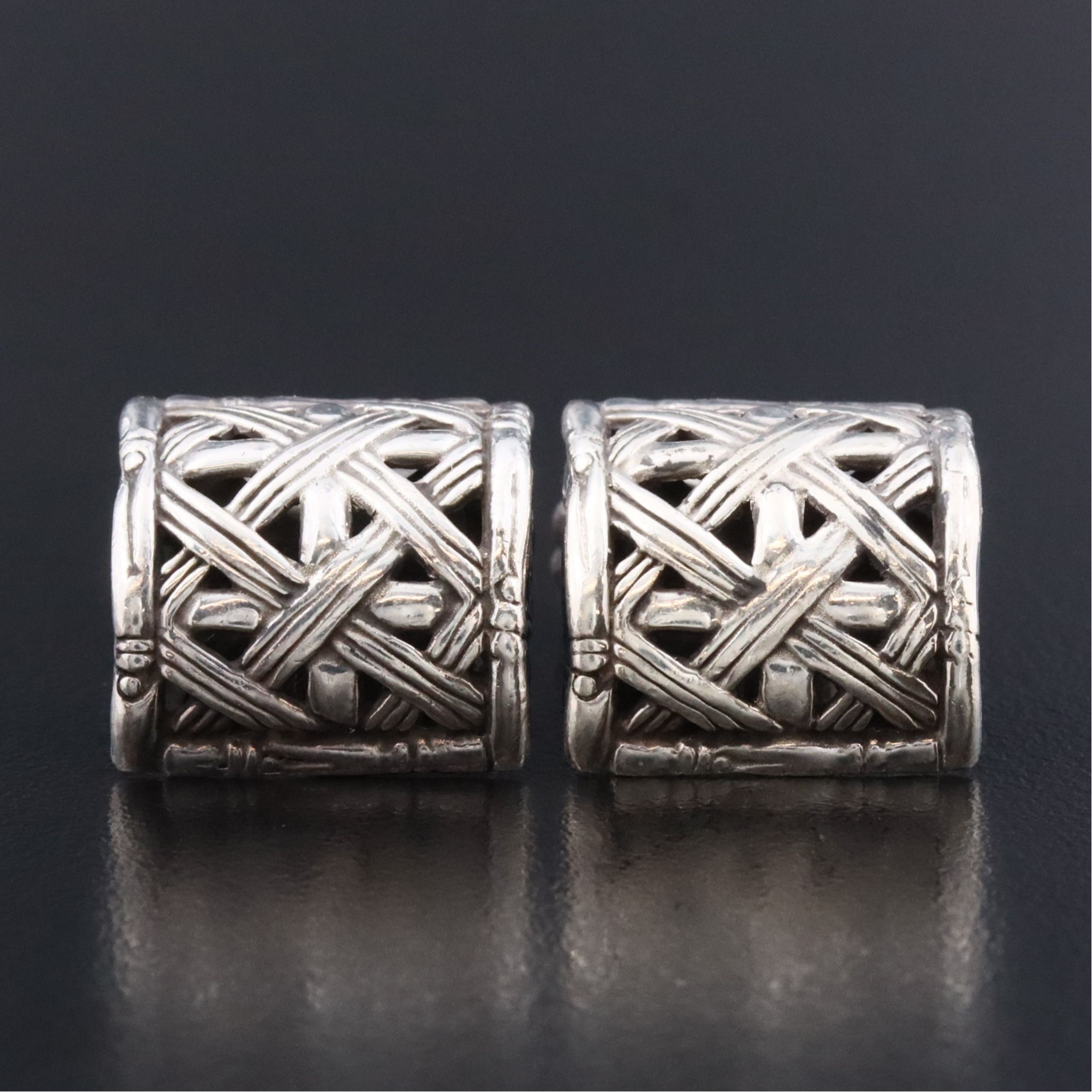 John Hardy Bamboo Sterling Square Cufflinks