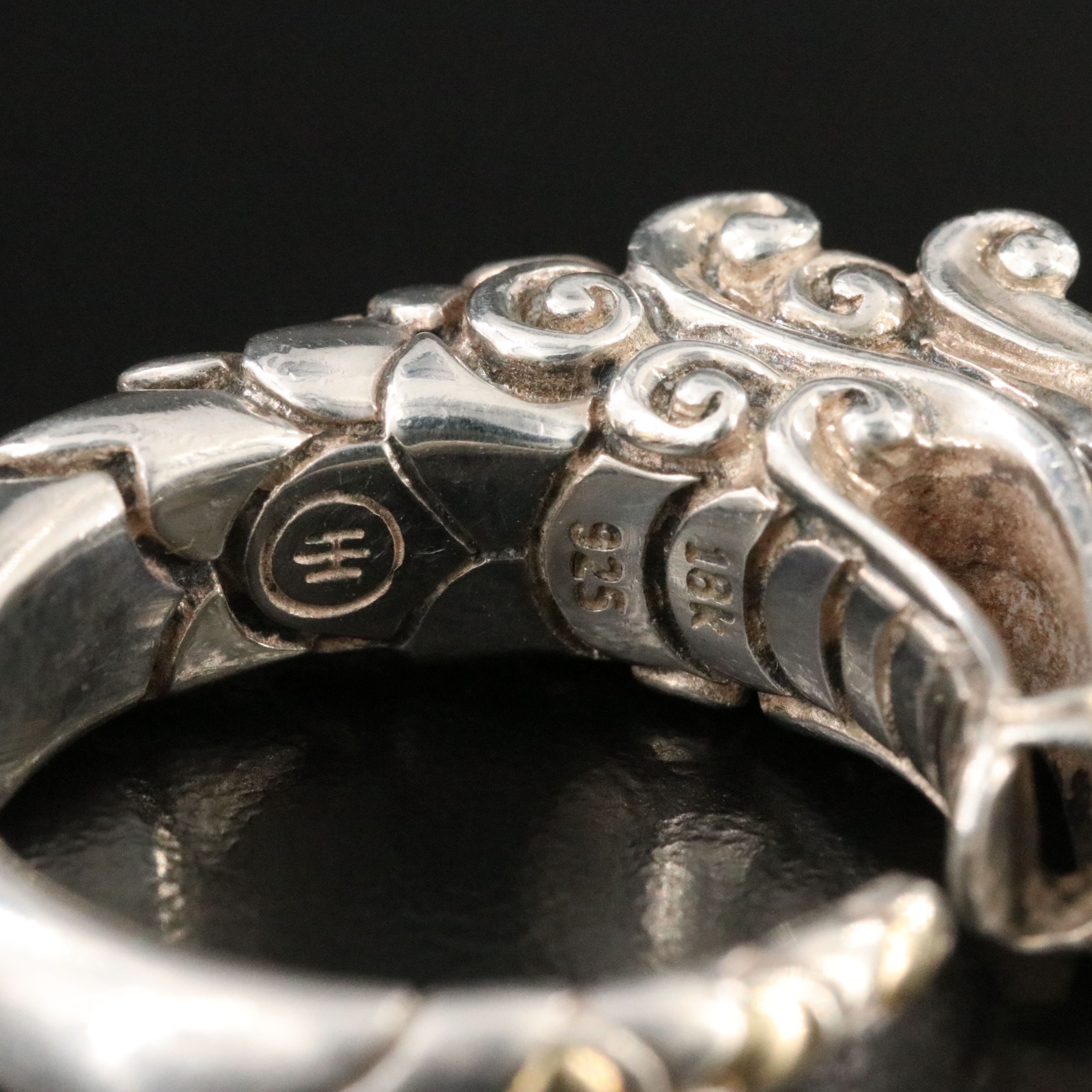 John Hardy Legends Naga Sterling Dragon Ring with 18K and Sapphire Accents