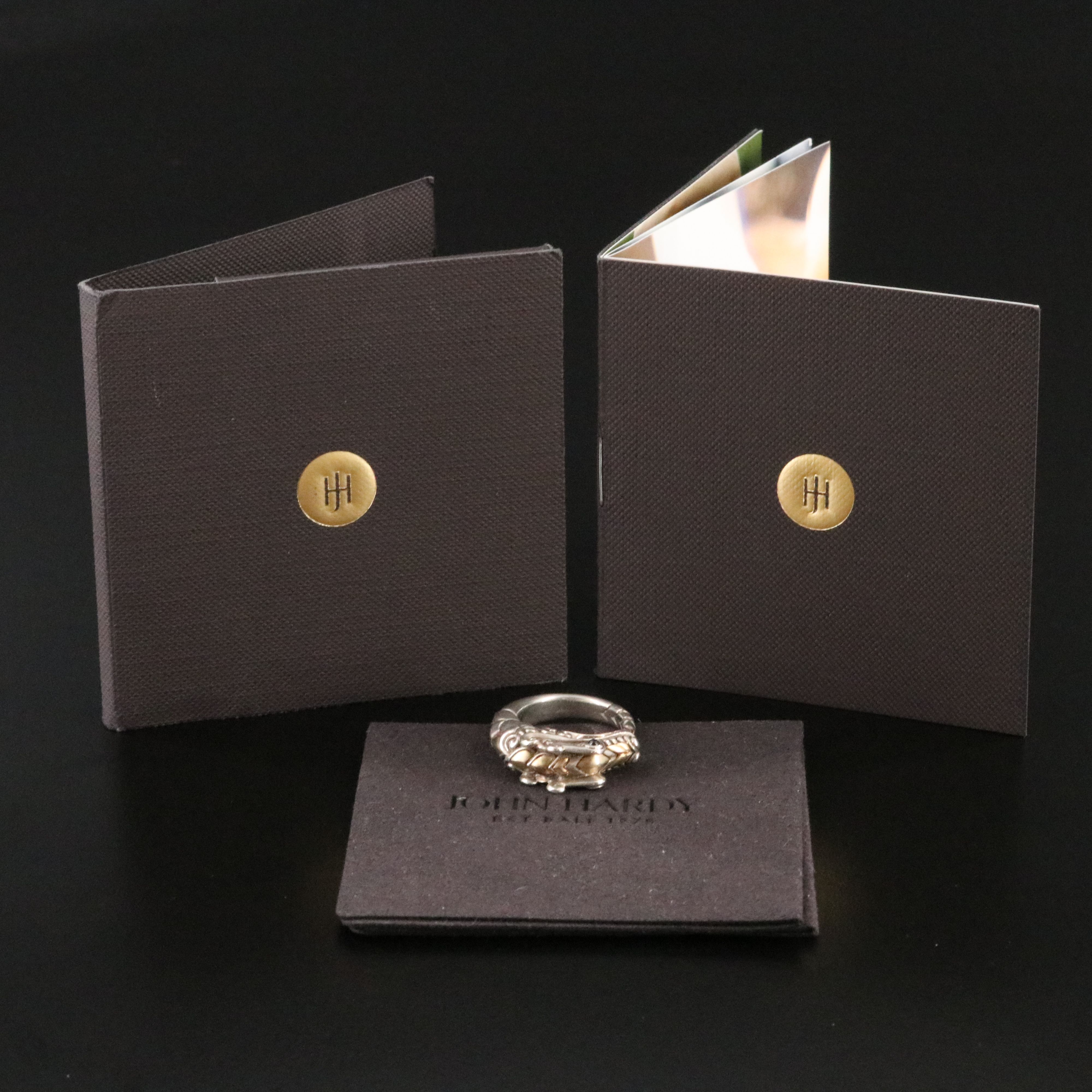 John Hardy Legends Naga Sterling Dragon Ring with 18K and Sapphire Accents