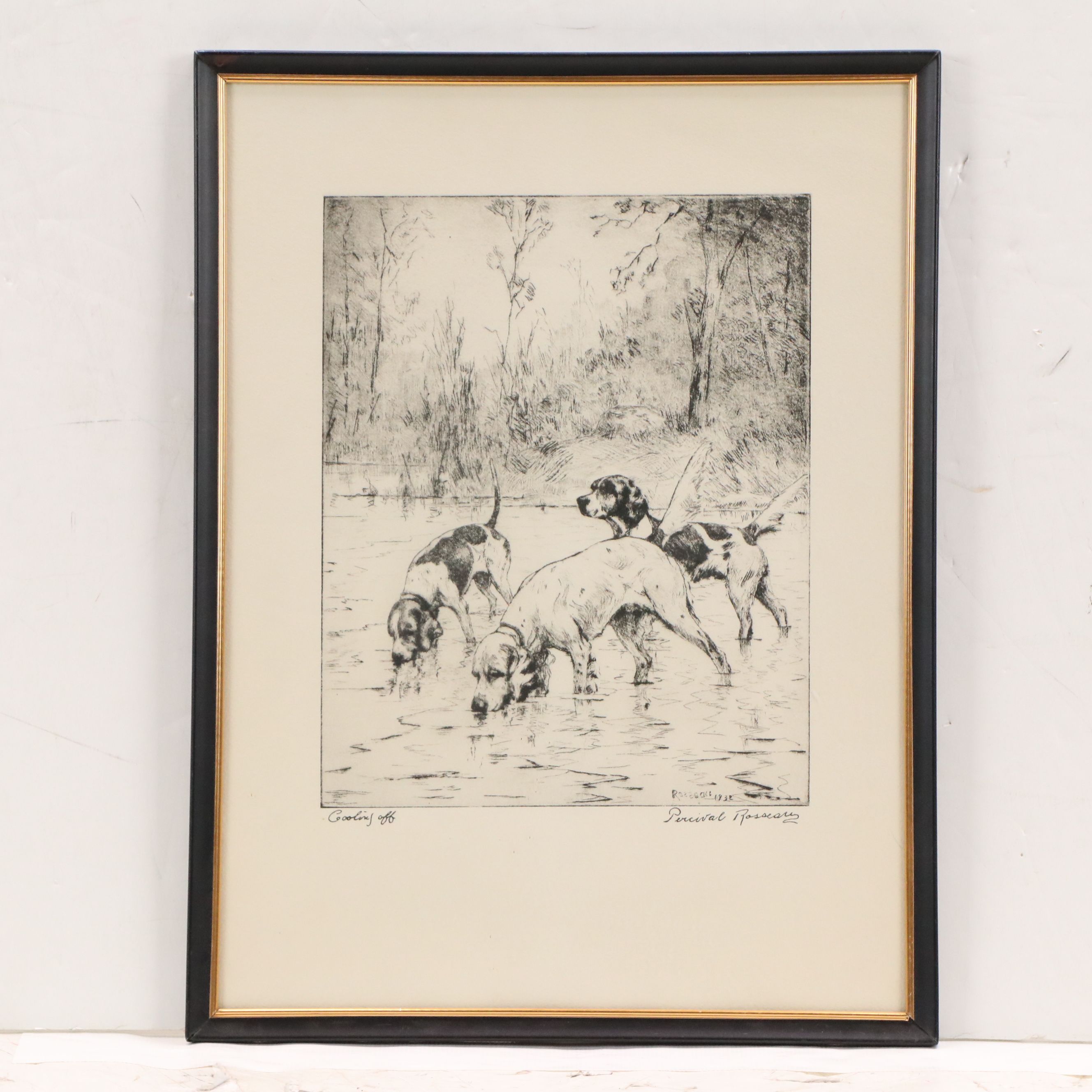 After Percival Rosseau "Bill's Covey" and Other Rotogravure Print, 20th Century