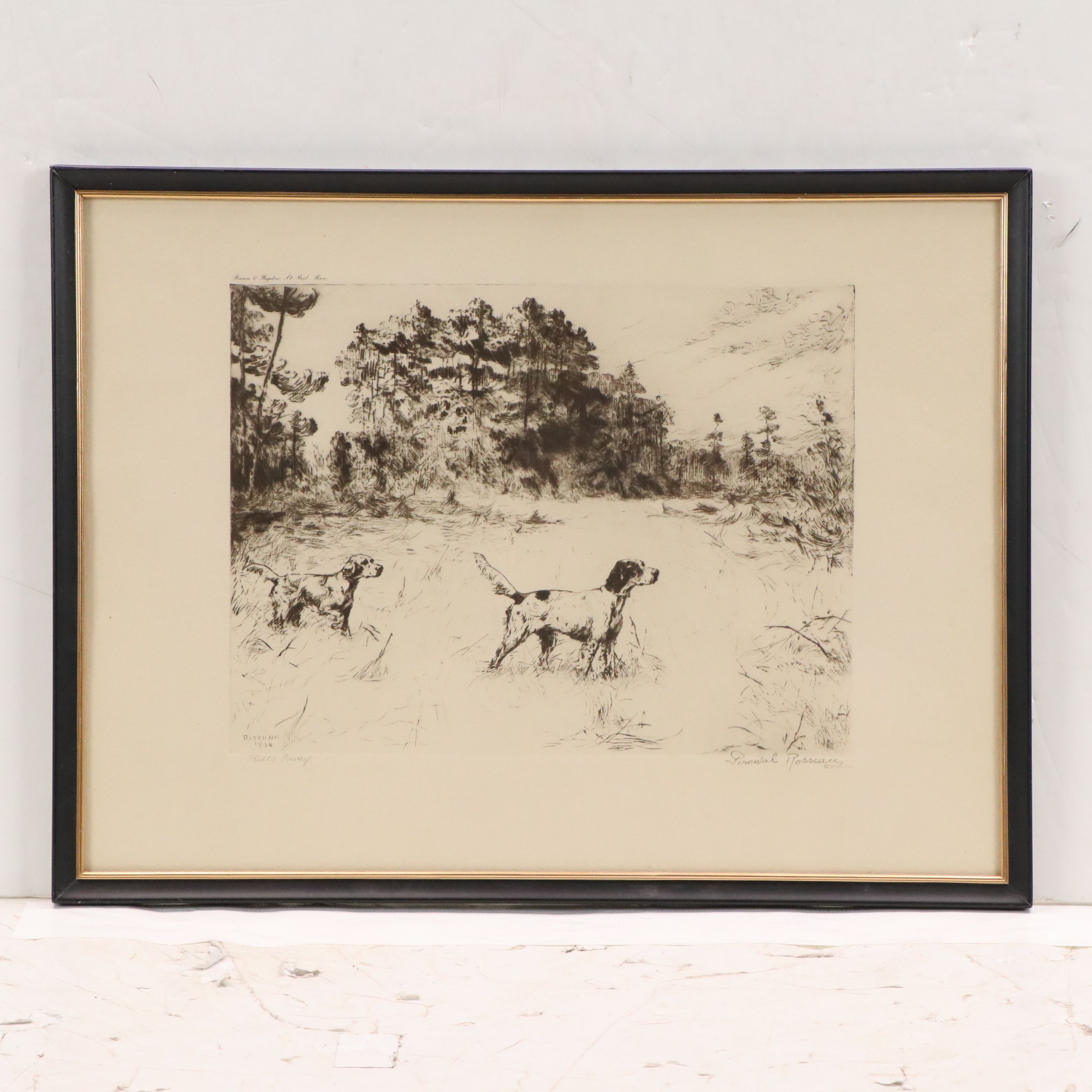 After Percival Rosseau "Bill's Covey" and Other Rotogravure Print, 20th Century