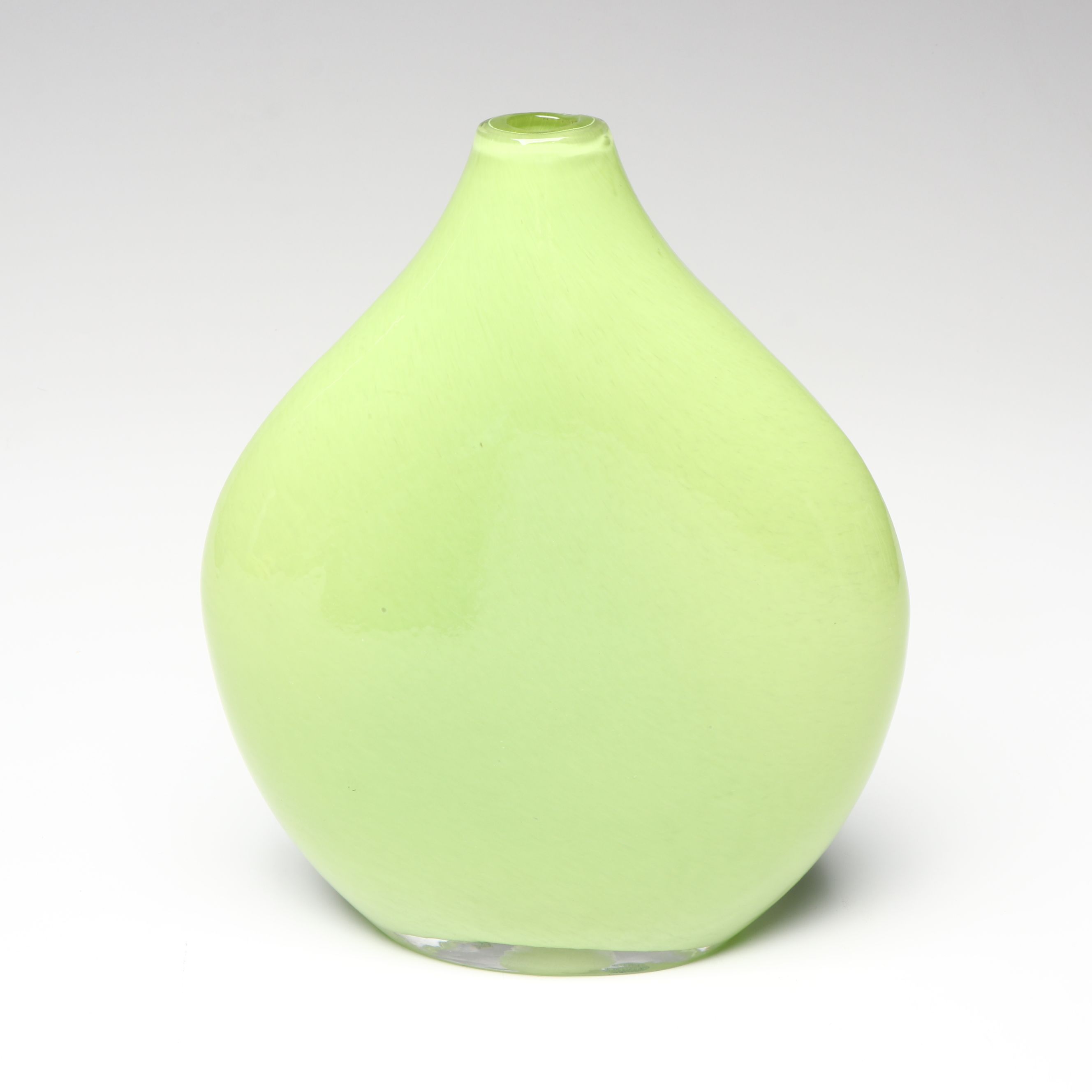 Contemporary Green and Blue Acrylic Box with Handblown Glass Vases