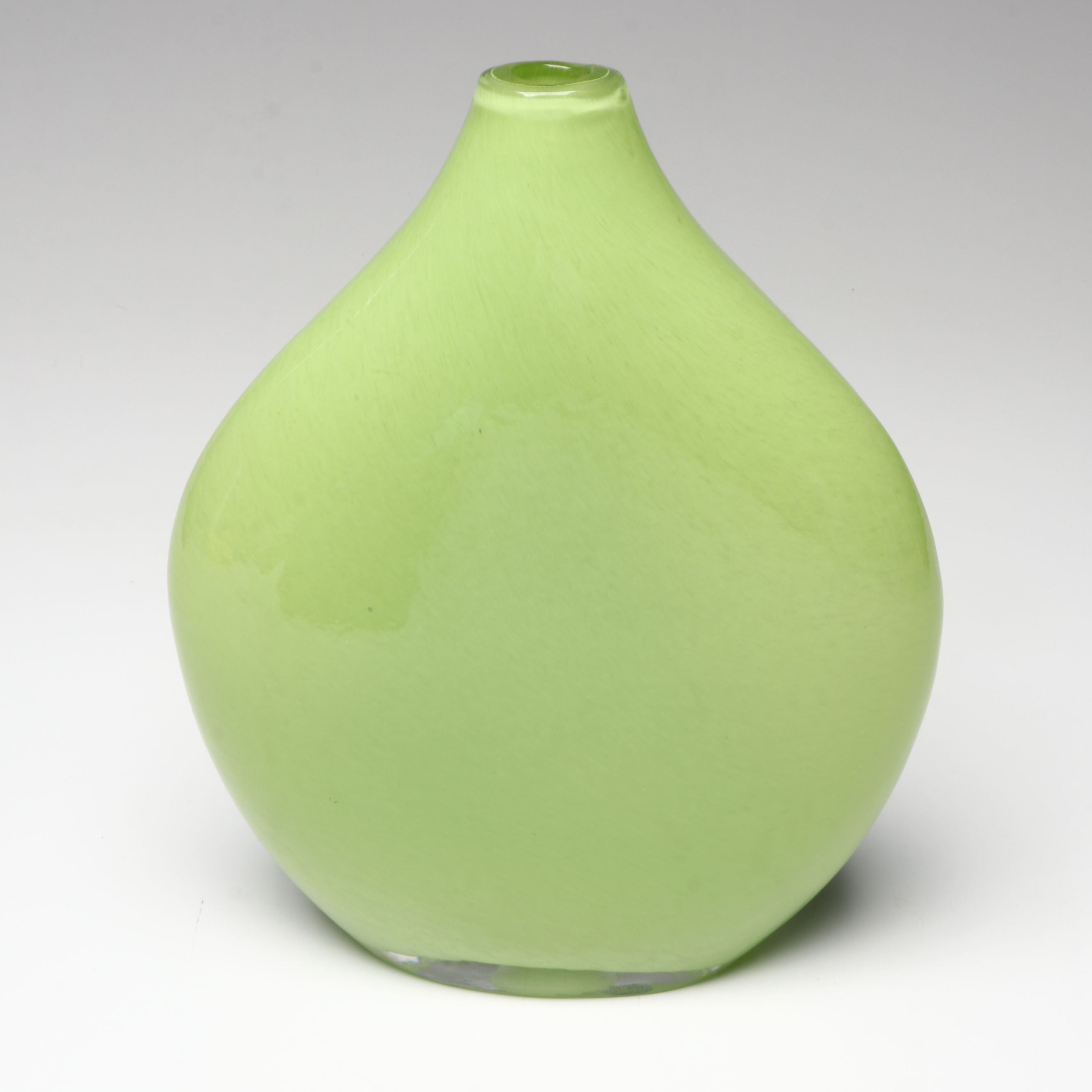 Contemporary Green and Blue Acrylic Box with Handblown Glass Vases