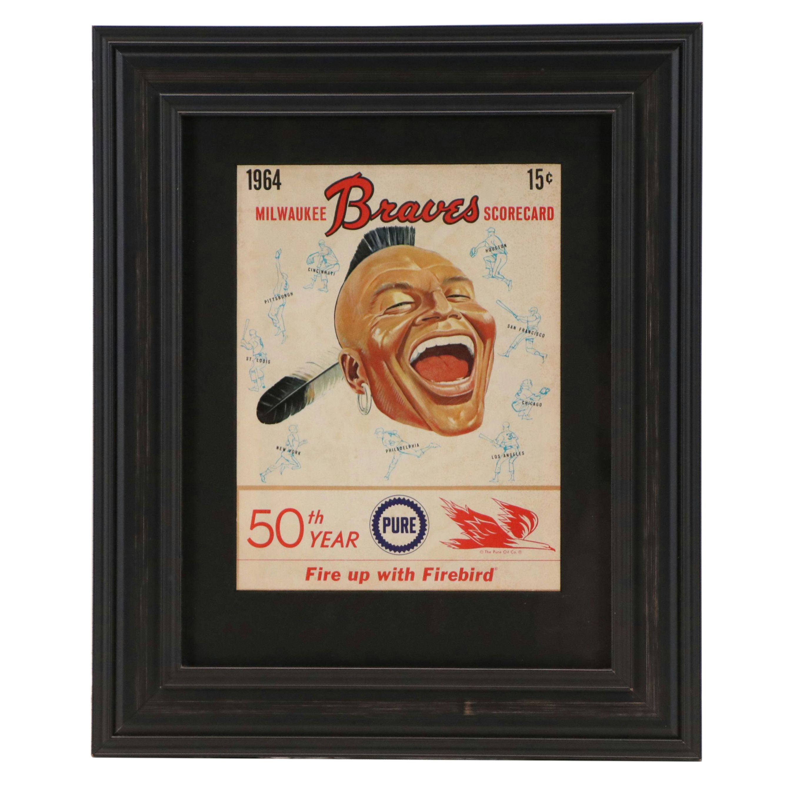 Offset Lithograph Poster "Milwaukee Braves Scorecard," 1964