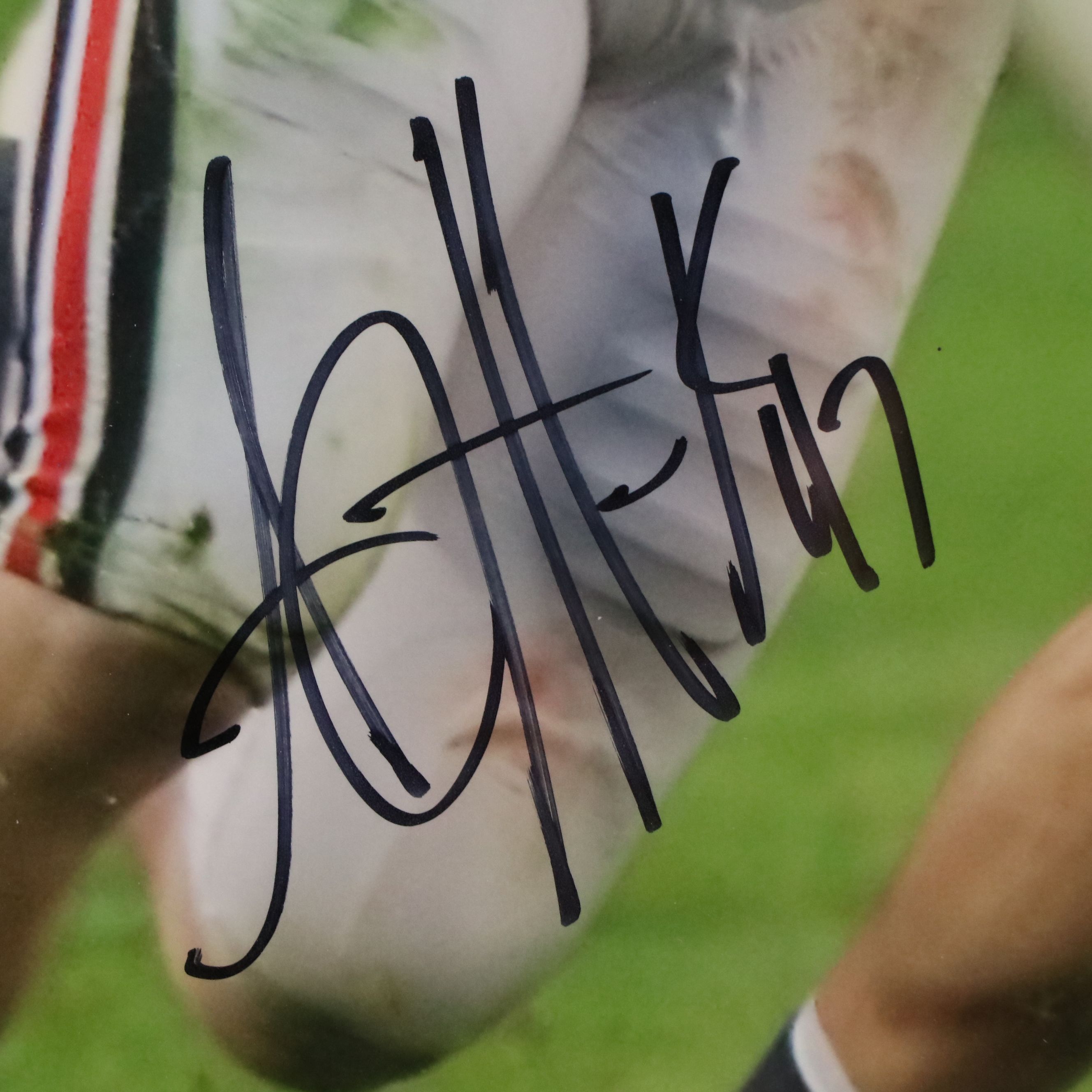 A.J. Hawk Signed Ohio State Buckeyes Football Print in Matted Frame