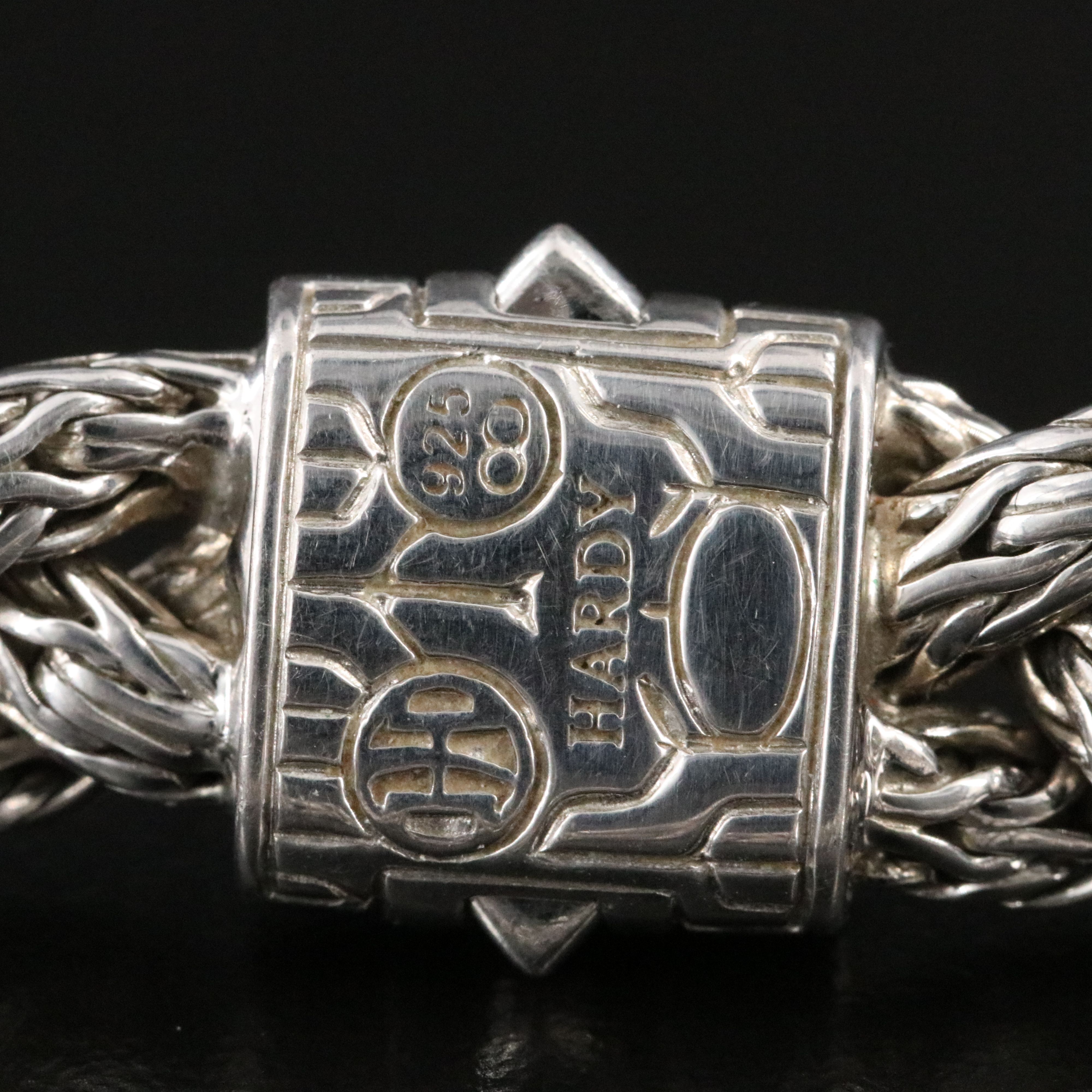 John Hardy Sterling and Black Sapphire Braided Classic Chain Bracelet