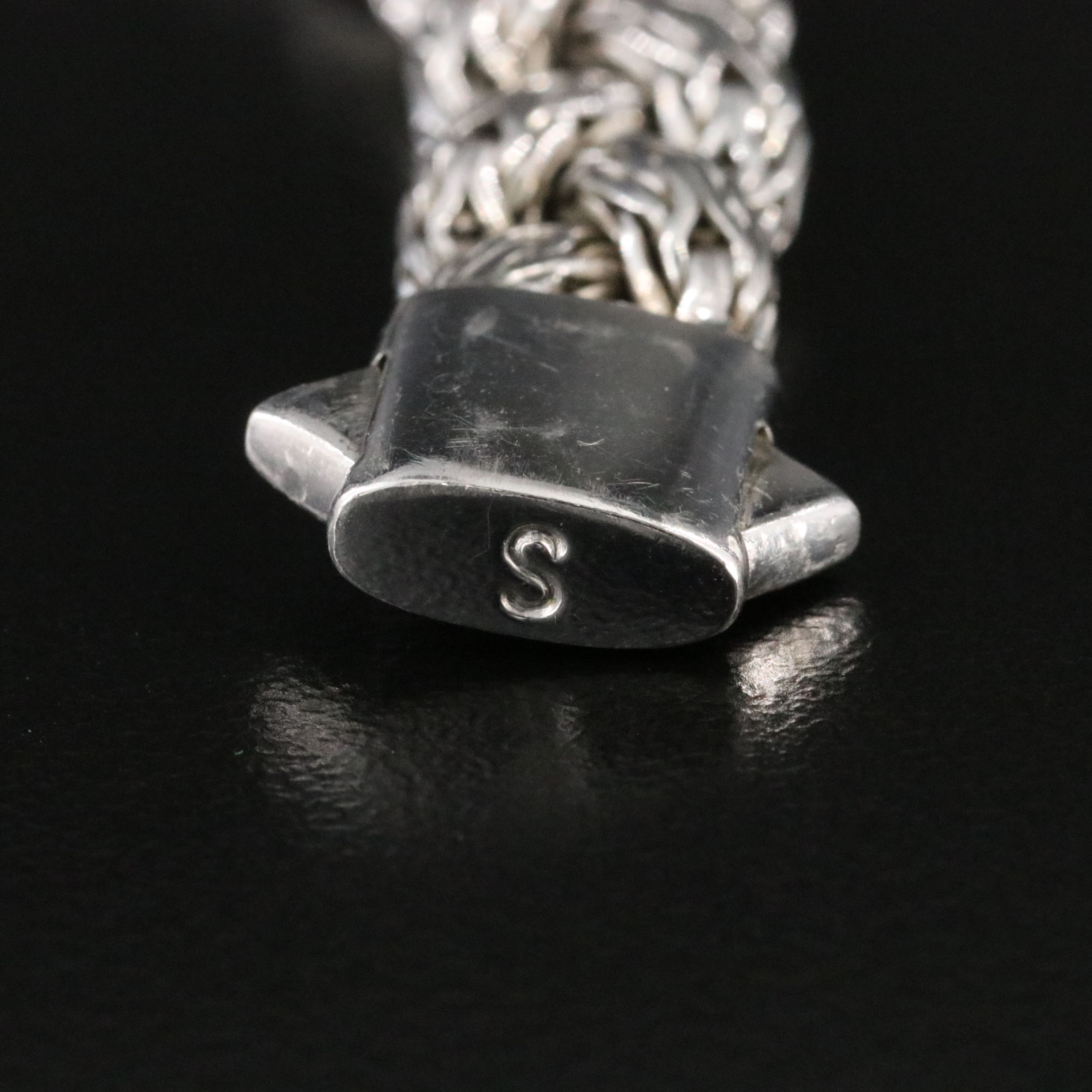 John Hardy Sterling and Black Sapphire Braided Classic Chain Bracelet