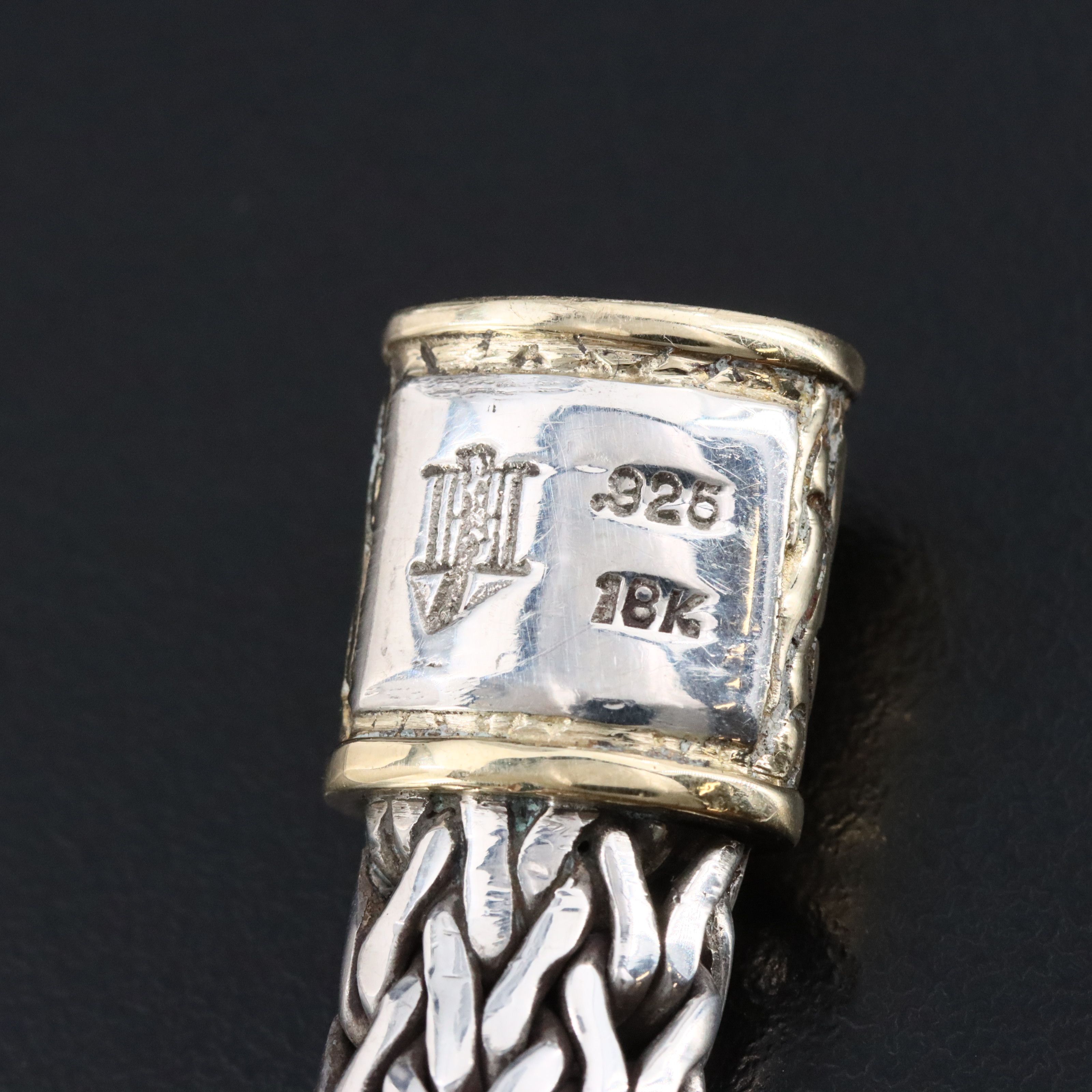 John Hardy Sterling Classic Chain Men's Bracelet with 18K Clasp