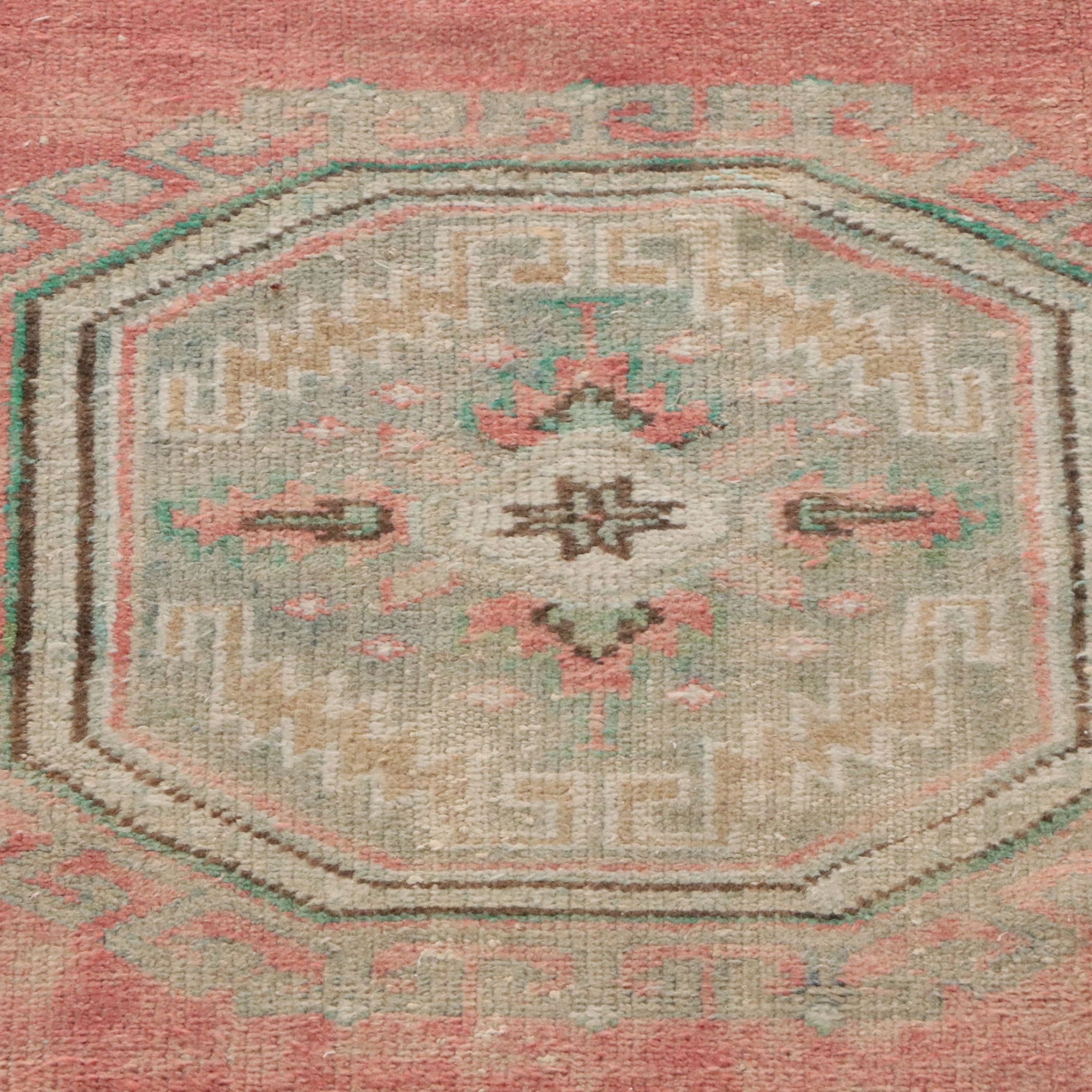 4'4 x 11'10 Hand-Knotted Turkish Anatolian Oushak Long Rug