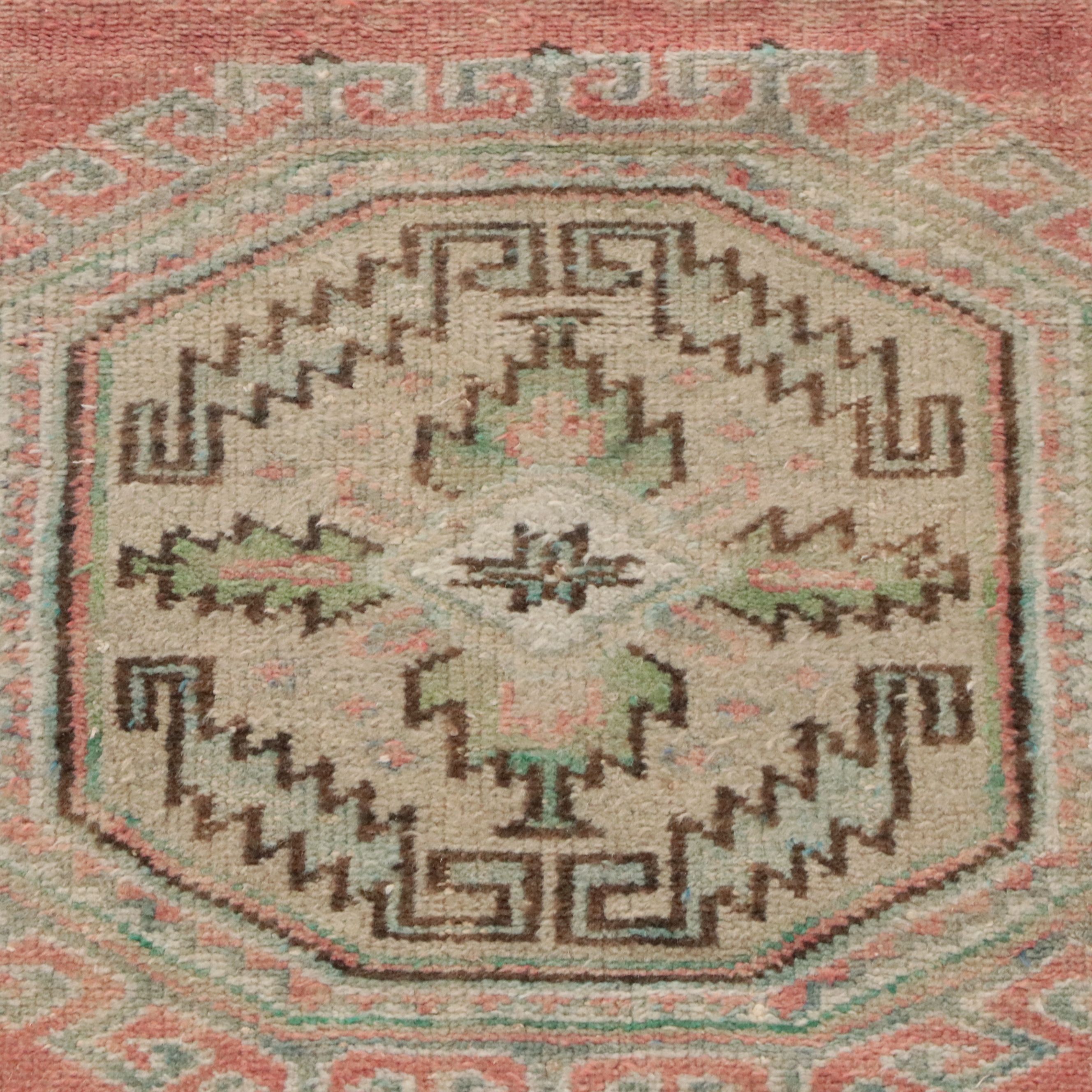 4'4 x 11'10 Hand-Knotted Turkish Anatolian Oushak Long Rug