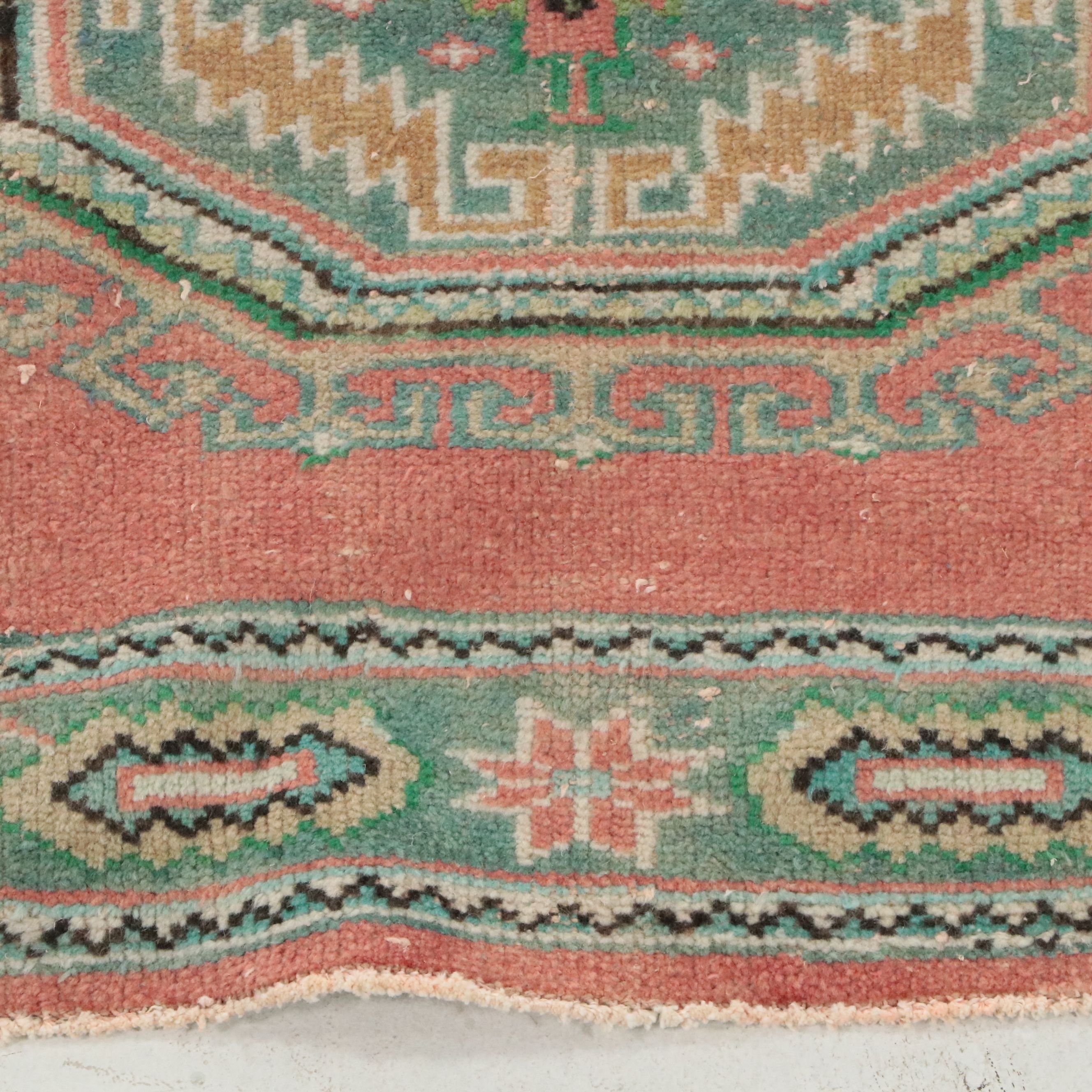 4'4 x 11'10 Hand-Knotted Turkish Anatolian Oushak Long Rug