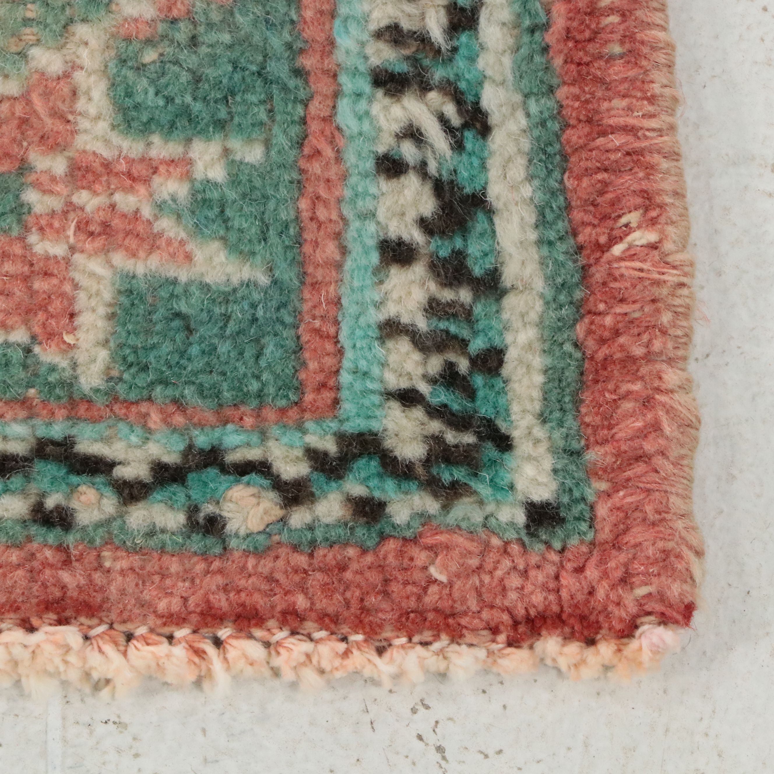 4'4 x 11'10 Hand-Knotted Turkish Anatolian Oushak Long Rug