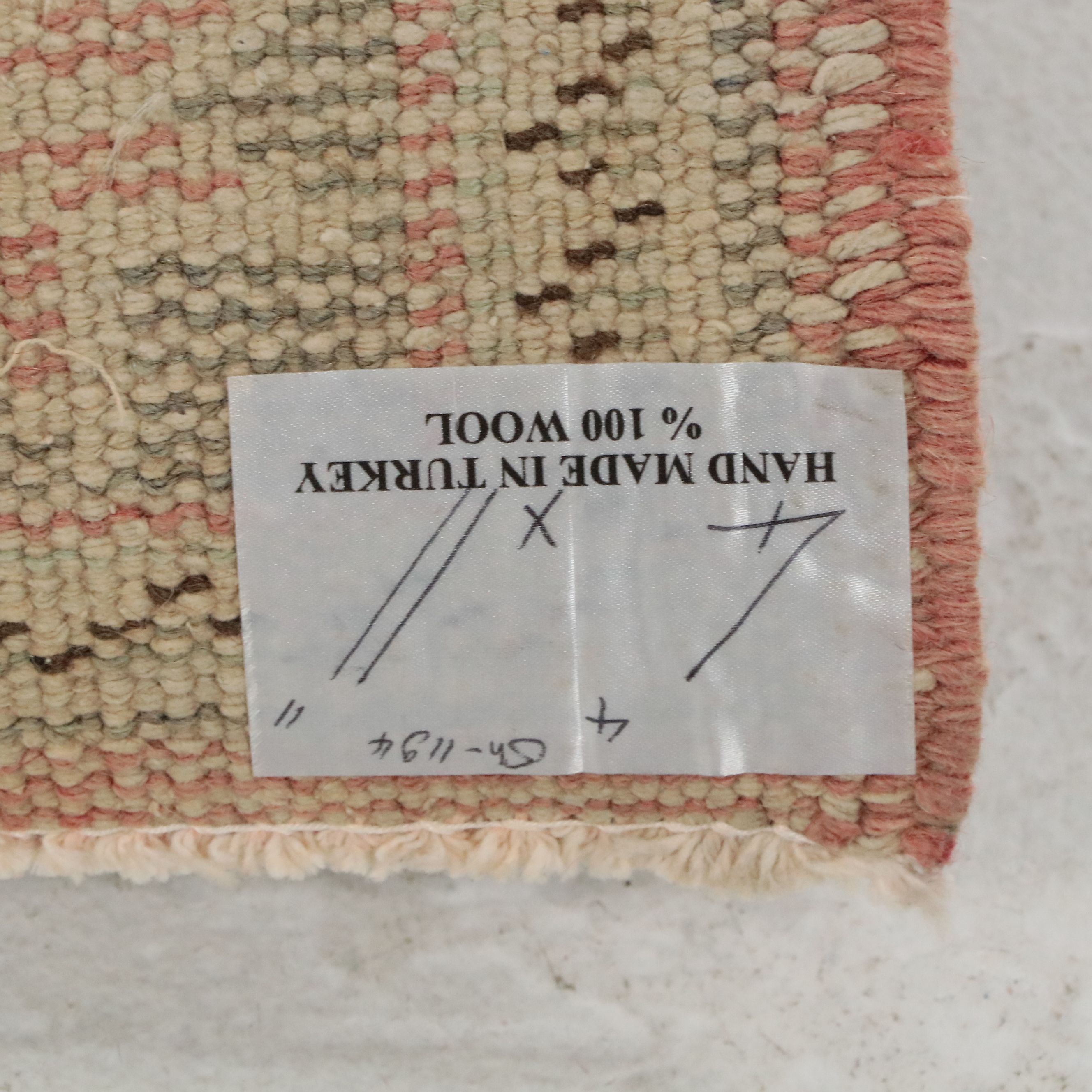 4'4 x 11'10 Hand-Knotted Turkish Anatolian Oushak Long Rug