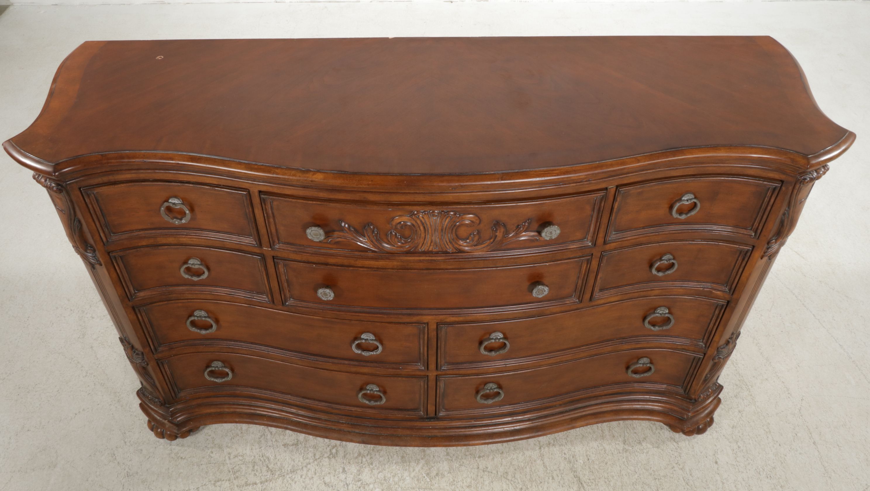 Mahogany Veneer Serpentine Front Dresser, 21st Century