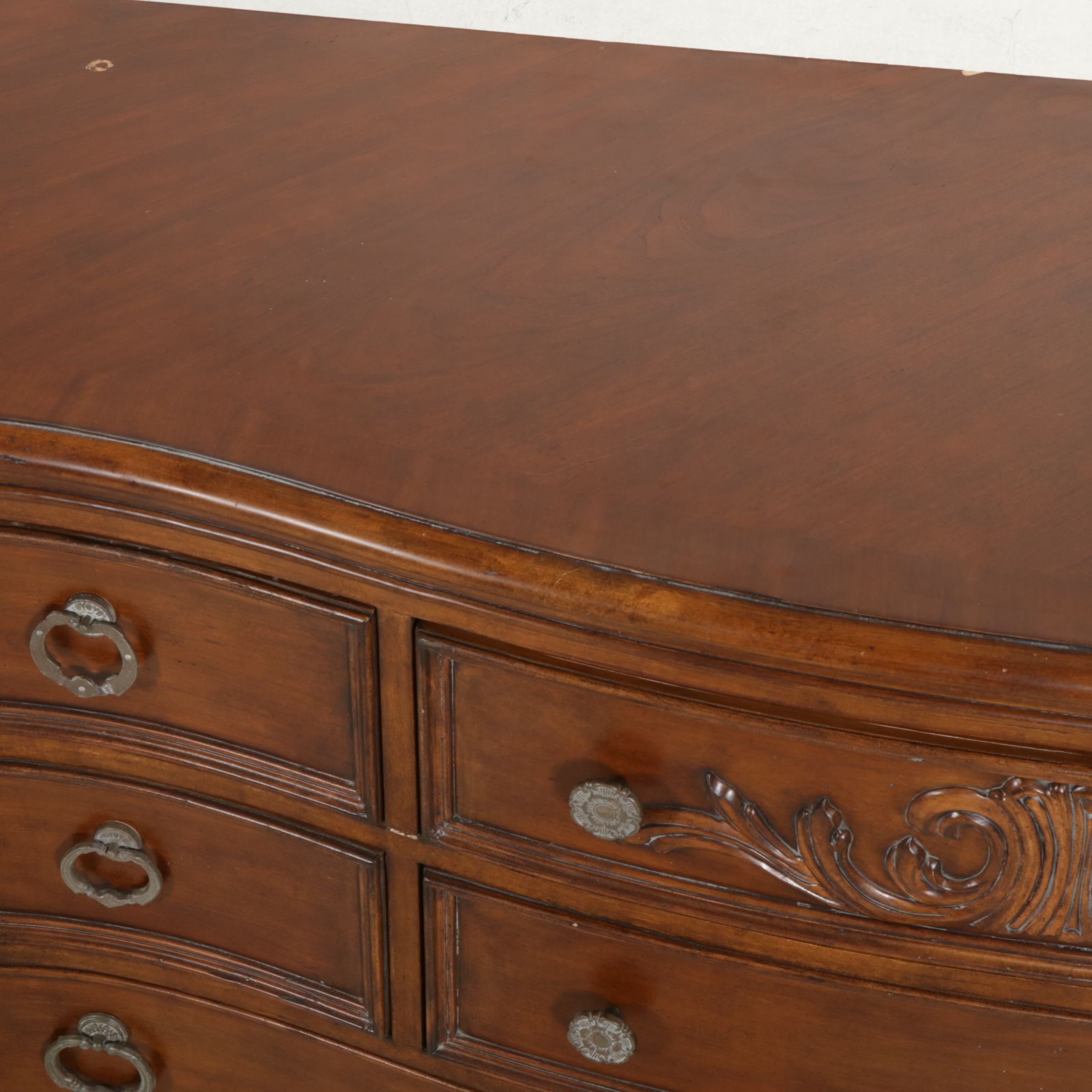 Mahogany Veneer Serpentine Front Dresser, 21st Century