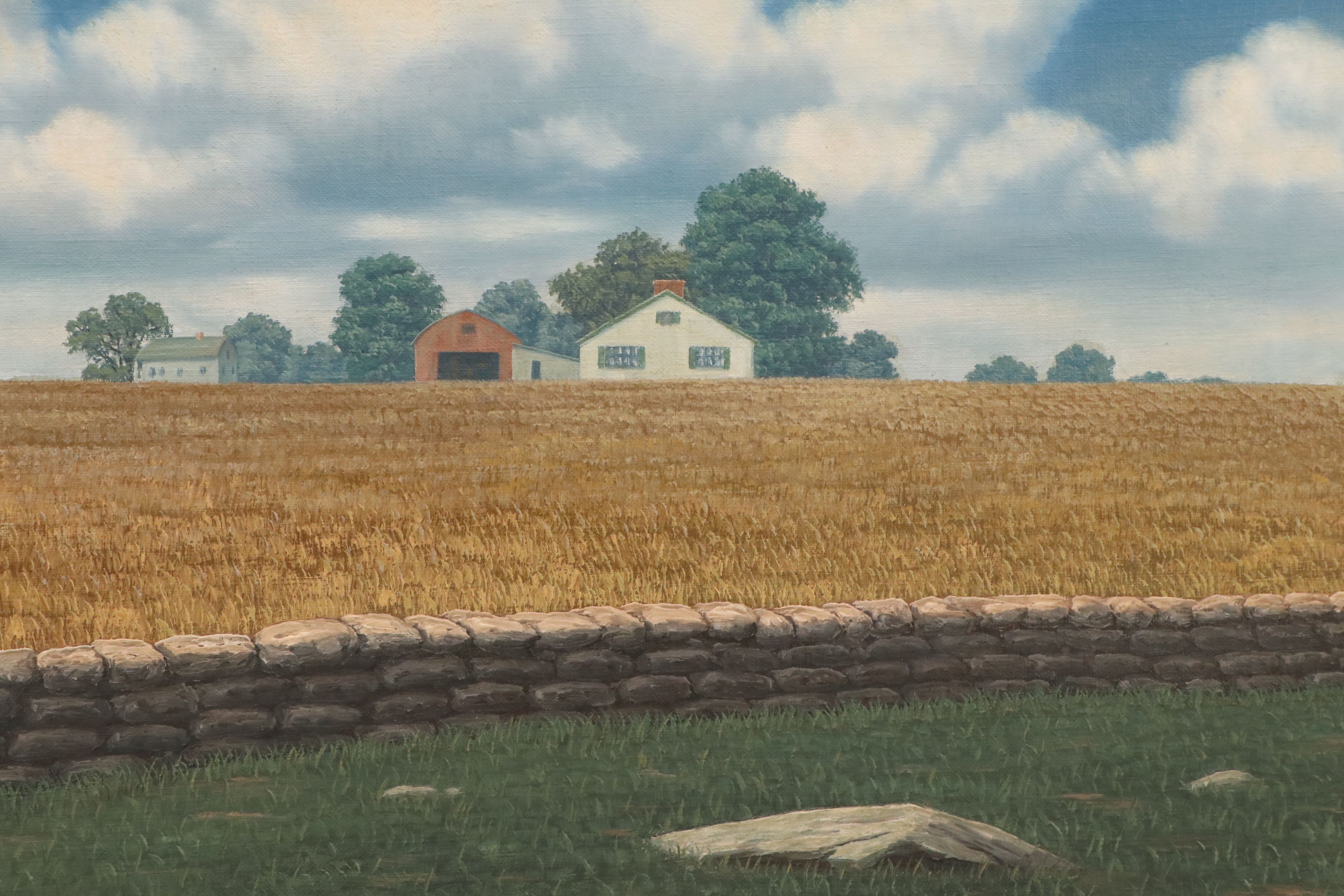 Oil Painting of Farm Landscape, Late 20th to Early 21st Century