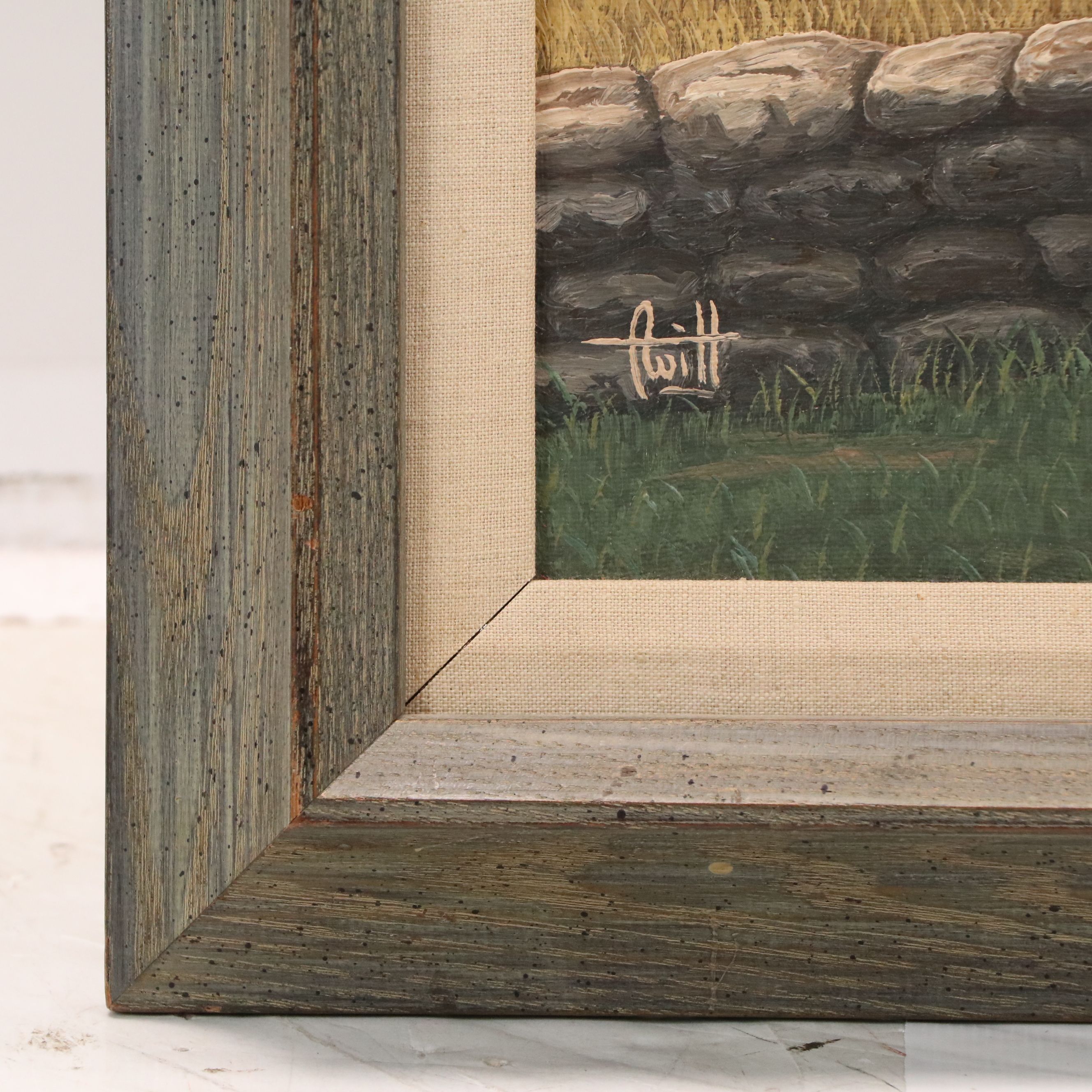 Oil Painting of Farm Landscape, Late 20th to Early 21st Century