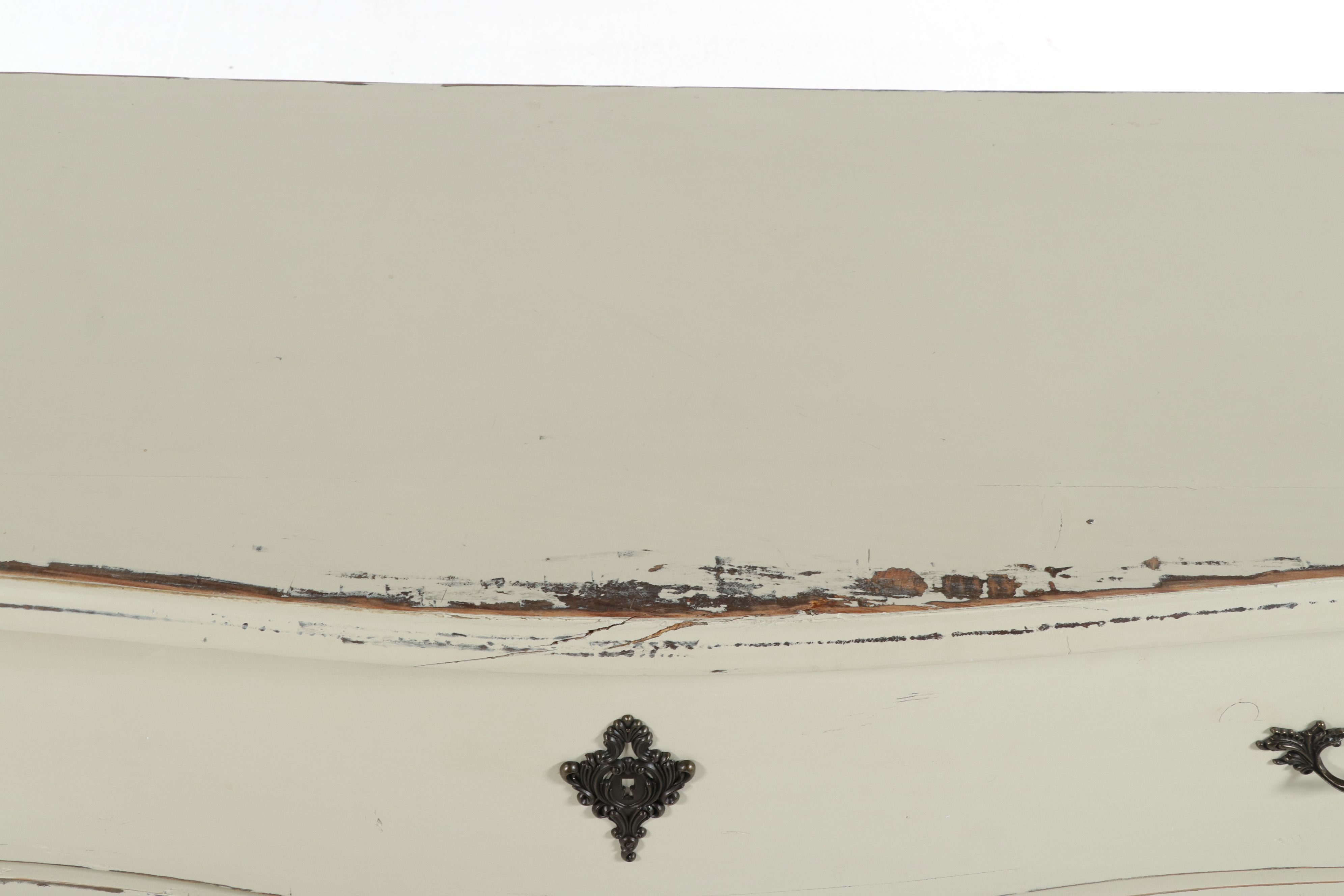 French Provincial Style Distressed Painted Commode, Mid to Late 20th Century