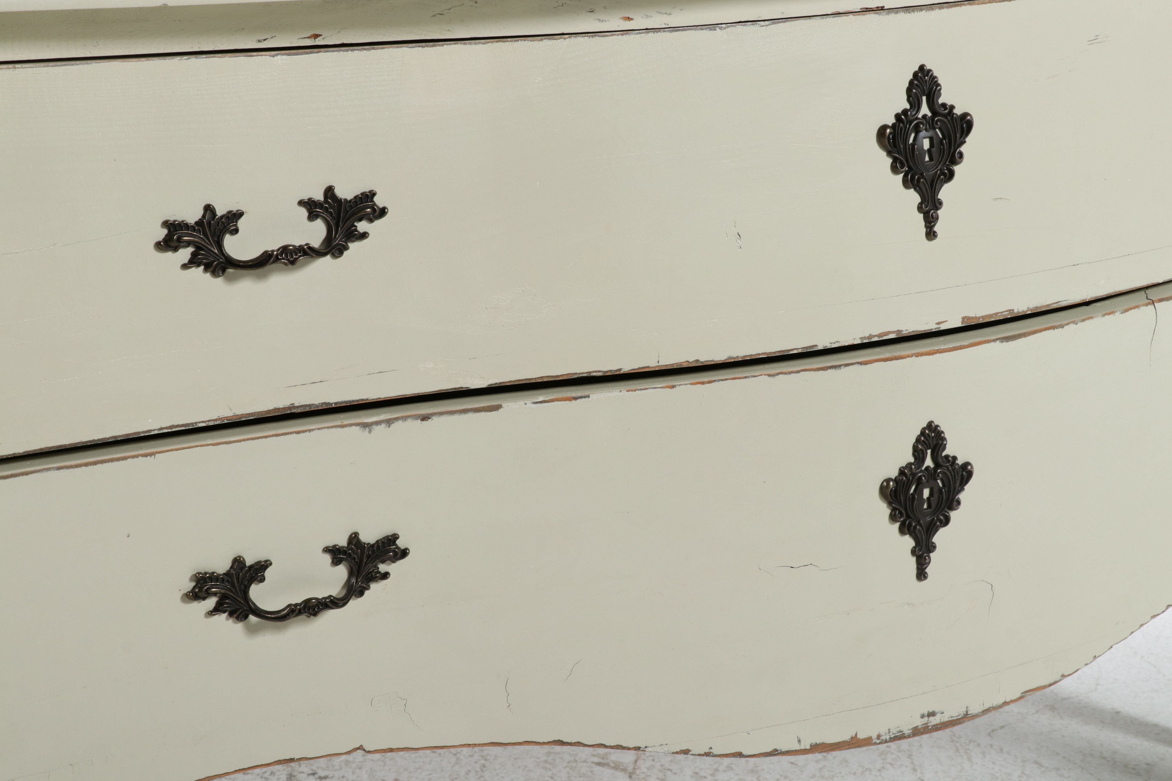 French Provincial Style Distressed Painted Commode, Mid to Late 20th Century