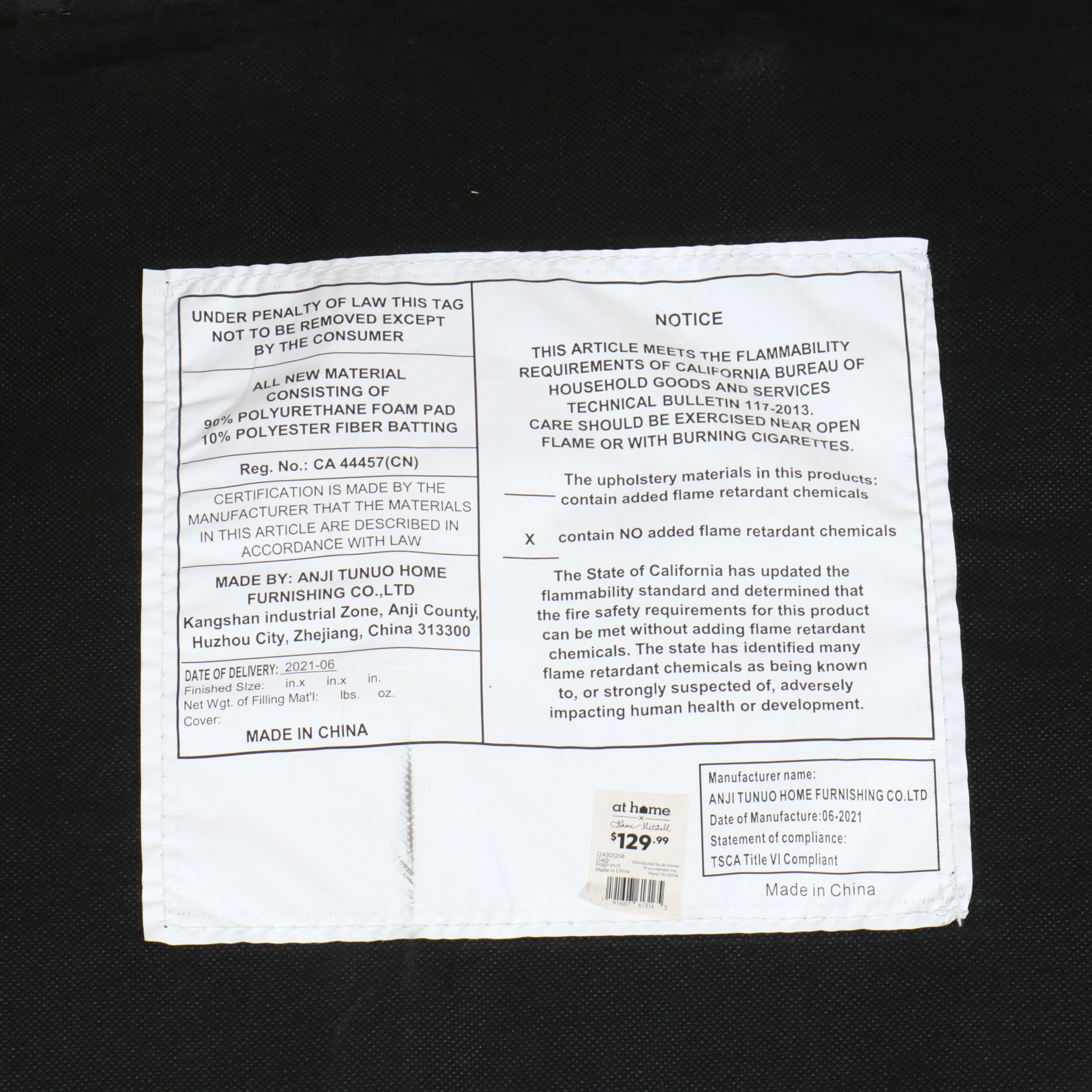 Hollywood Regency Style Tufted Fabric Bench with Nailhead Trim, 2021