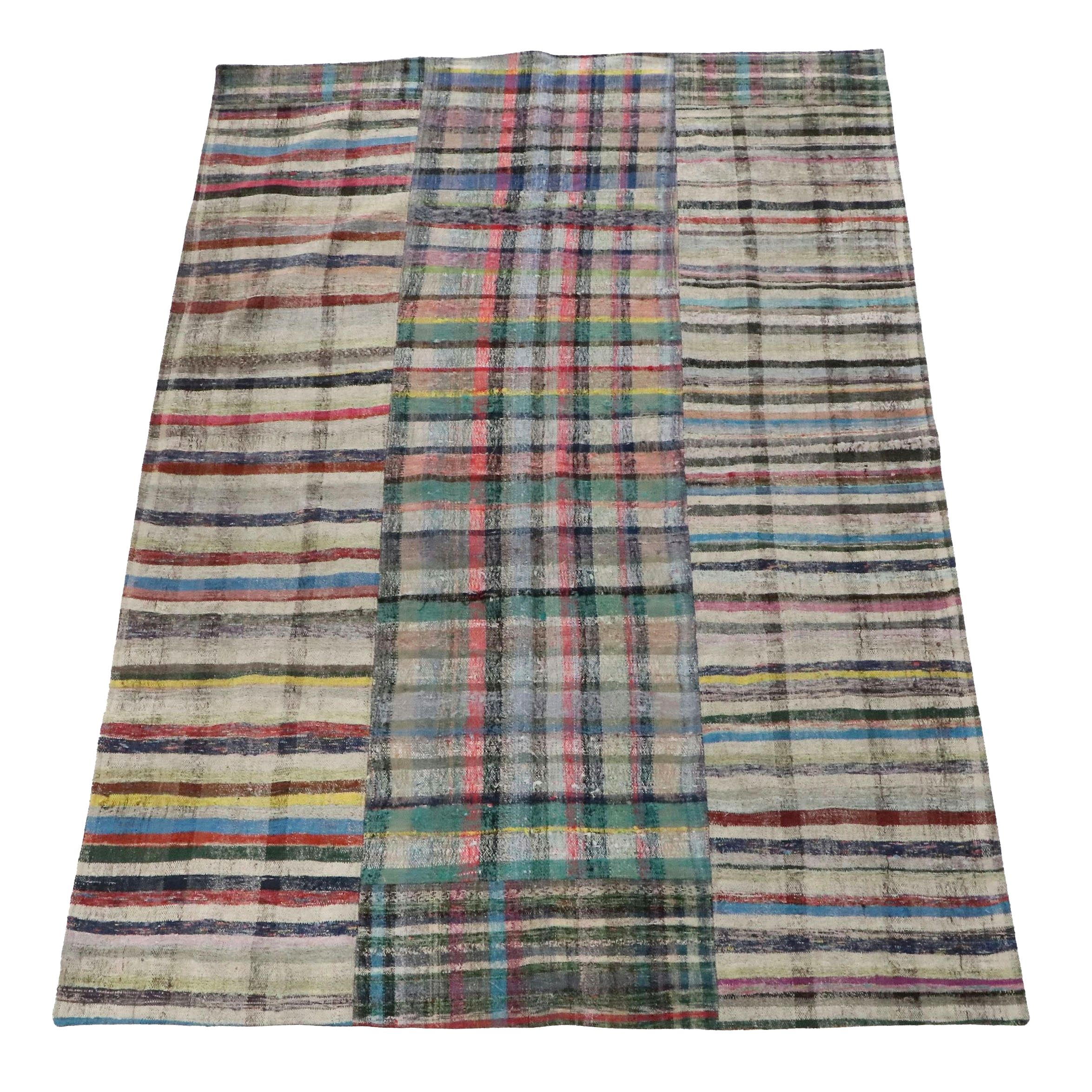 6'9 x 10' Handmade Turkish Patchwork Area Rug