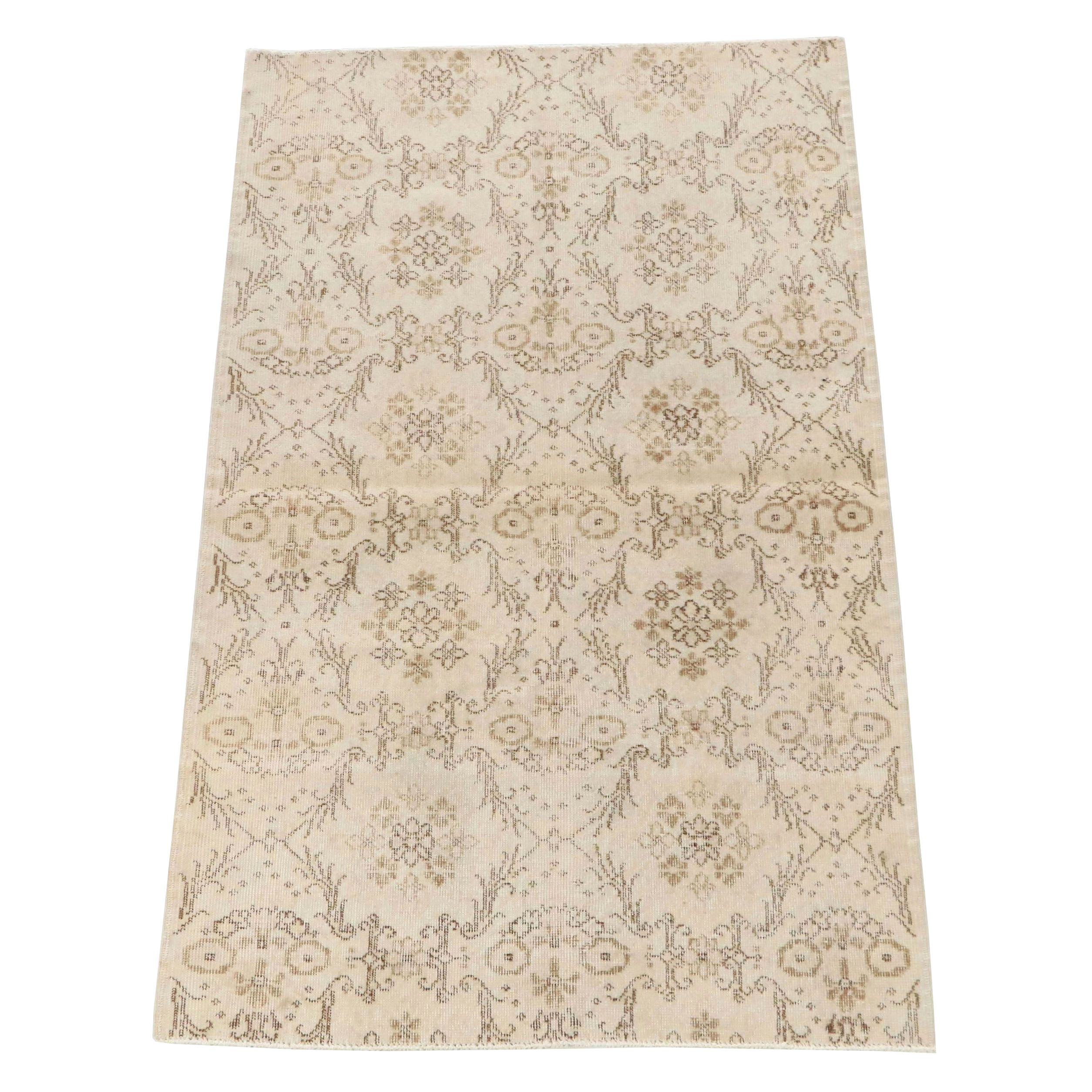 3'8 x 6'6 Hand-Knotted Turkish Oushak Area Rug