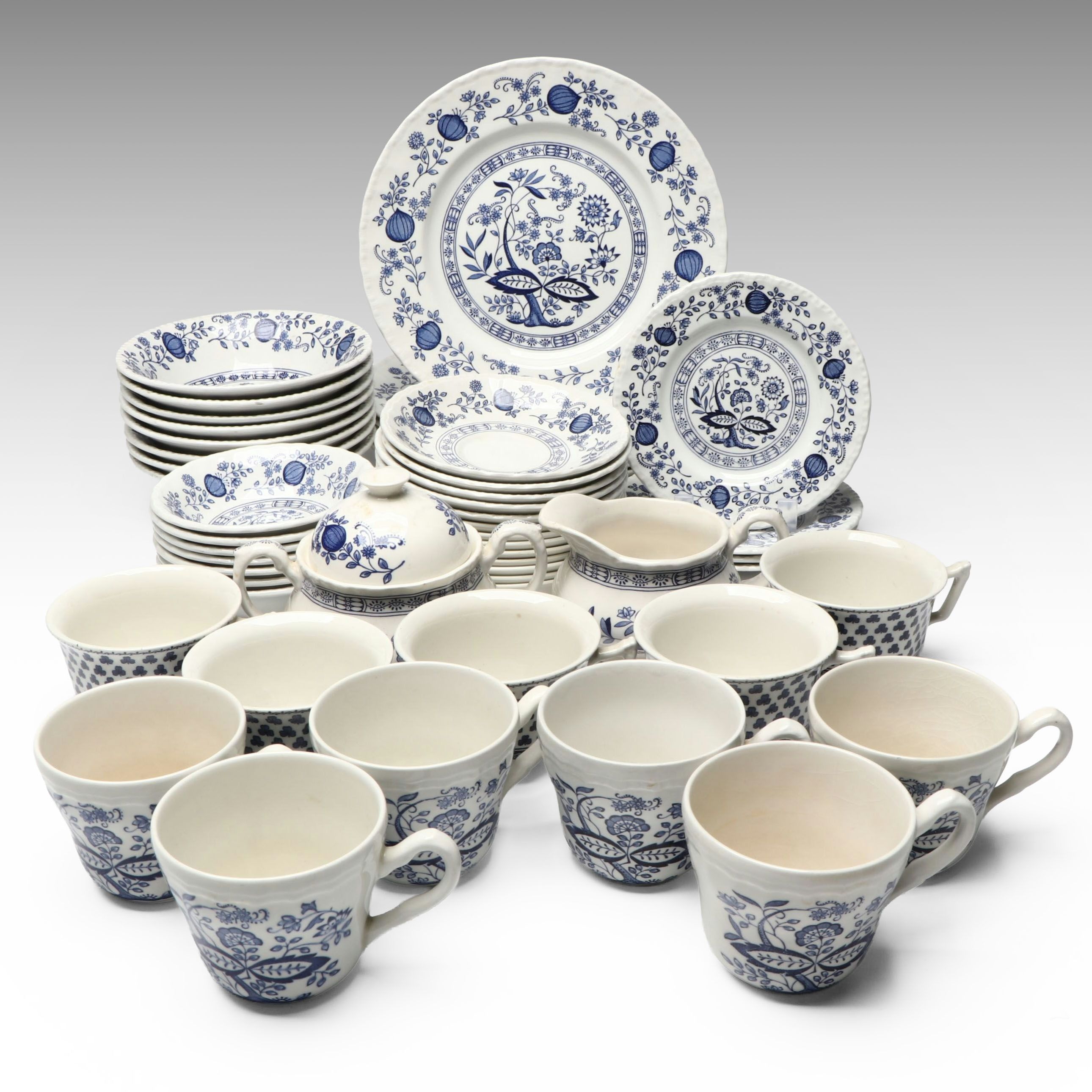 Wedgwood "Blue Heritage" with Adams "Sharon" Ceramic Dinnerware