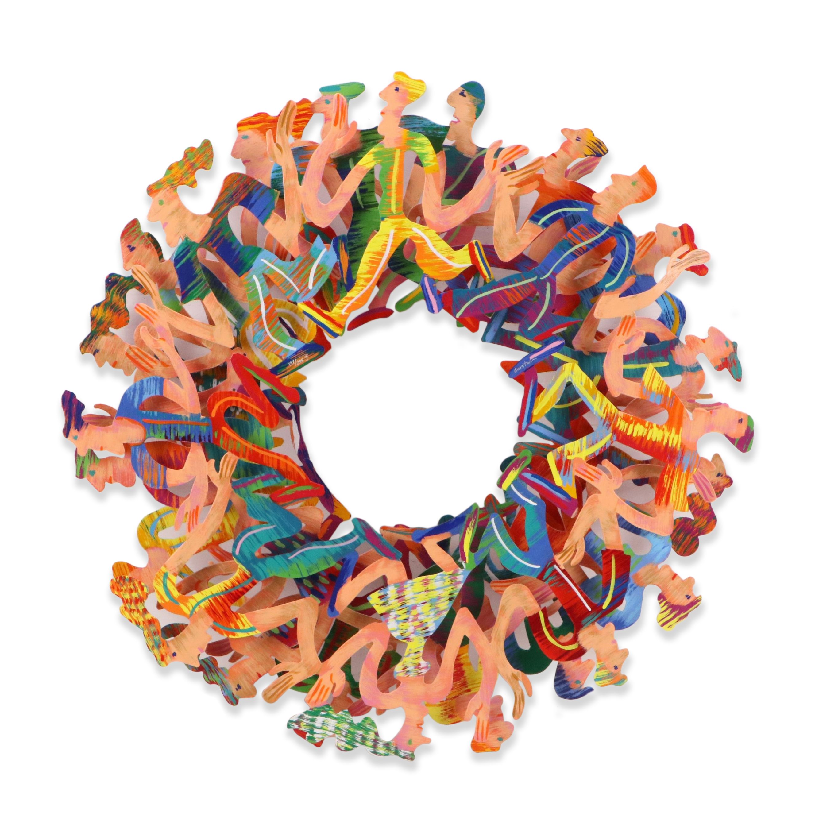 David Gerstein Hand-Painted Steel Sculpture "Human Circle"