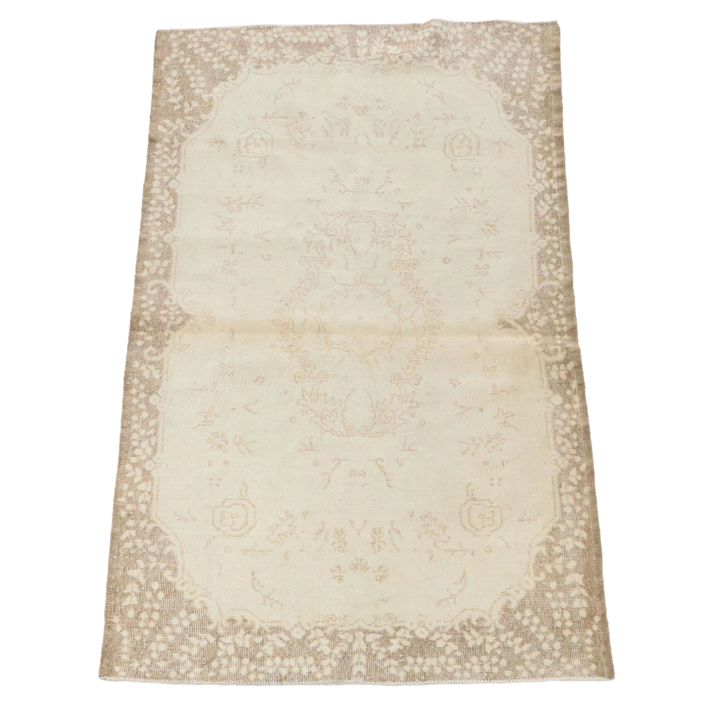 4' x 6'8 Hand-Knotted Turkish Oushak Area Rug